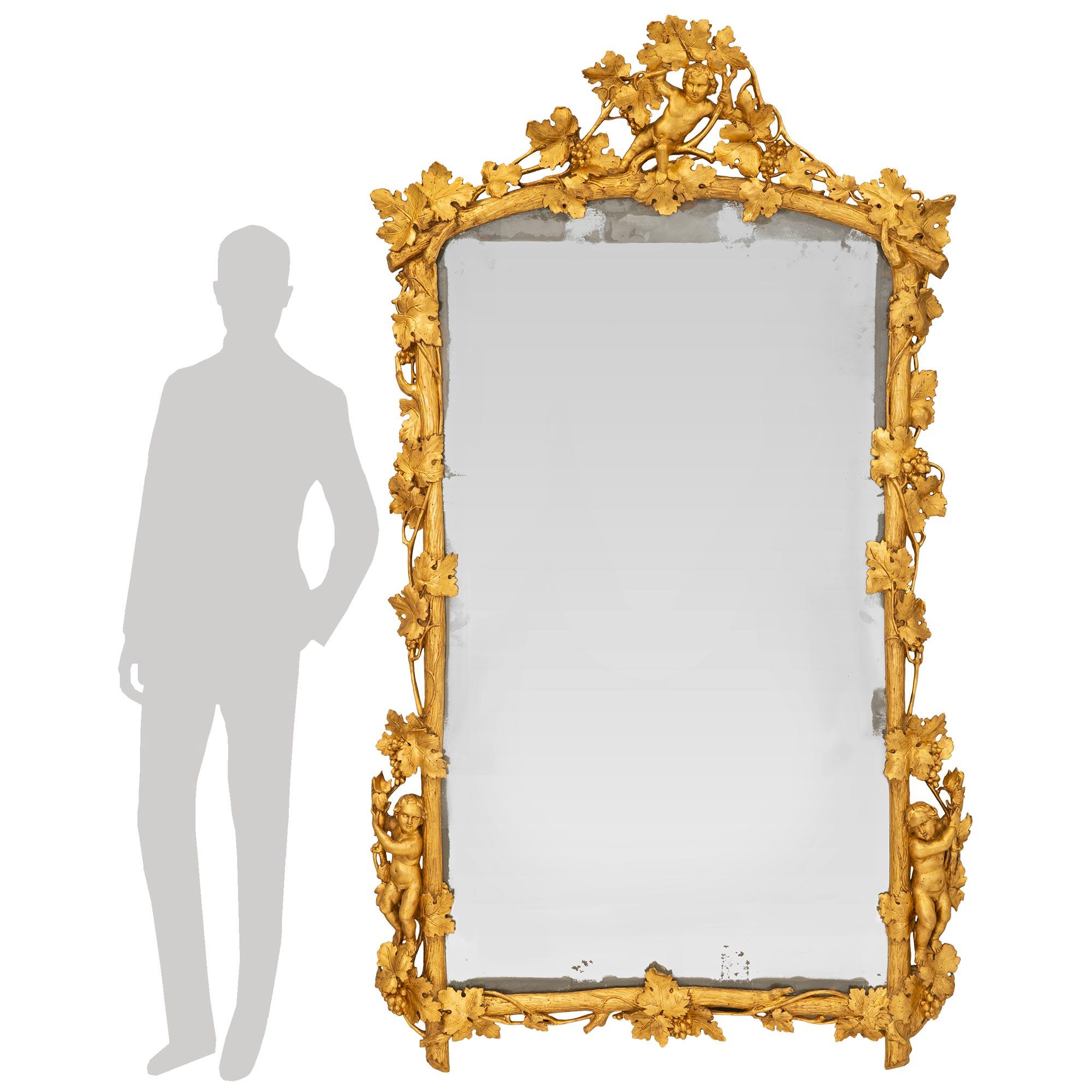 Italian Mid-19th Century Louis XV Style Giltwood Mirror