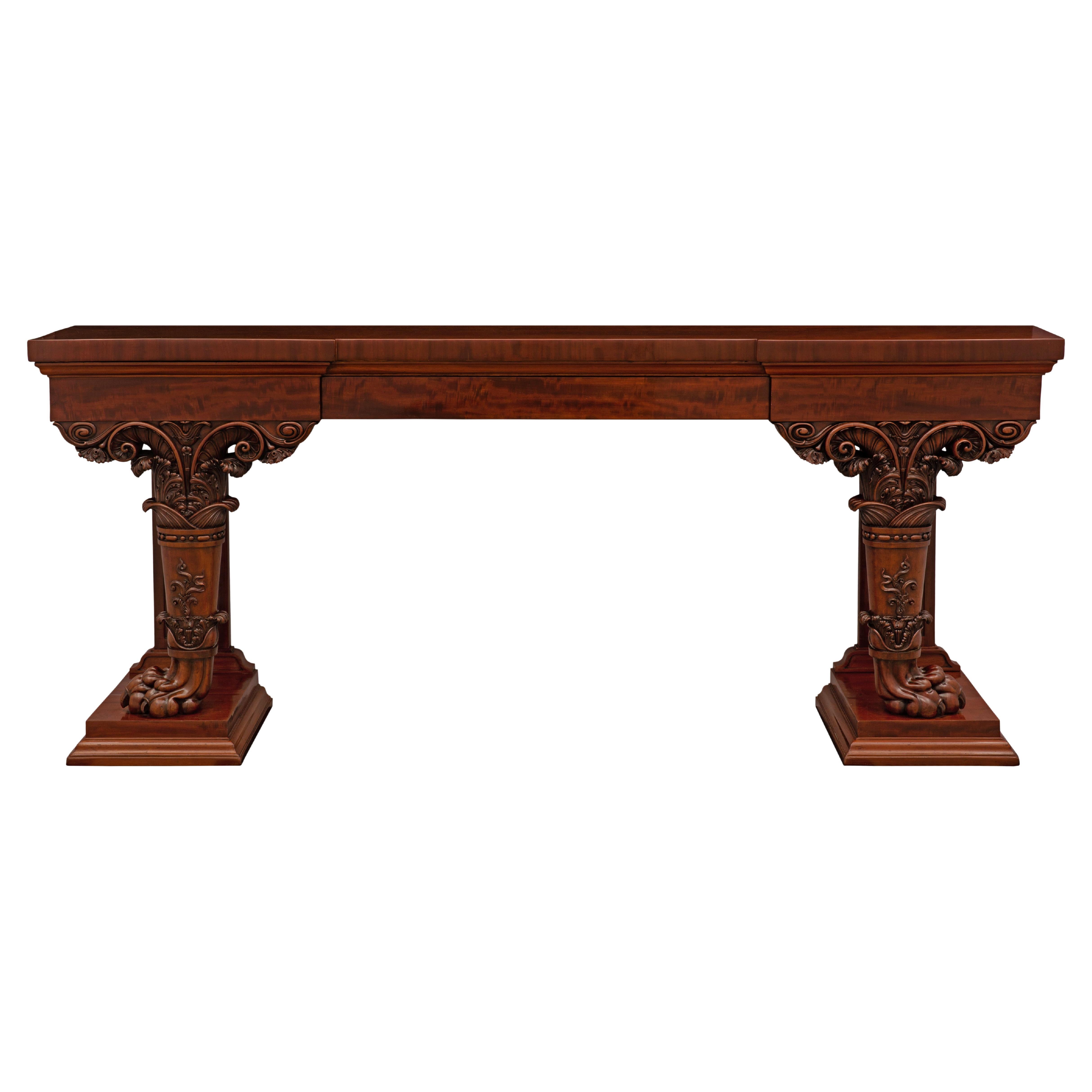 Italian Mid-19th Century Mahogany Regency St. Console For Sale