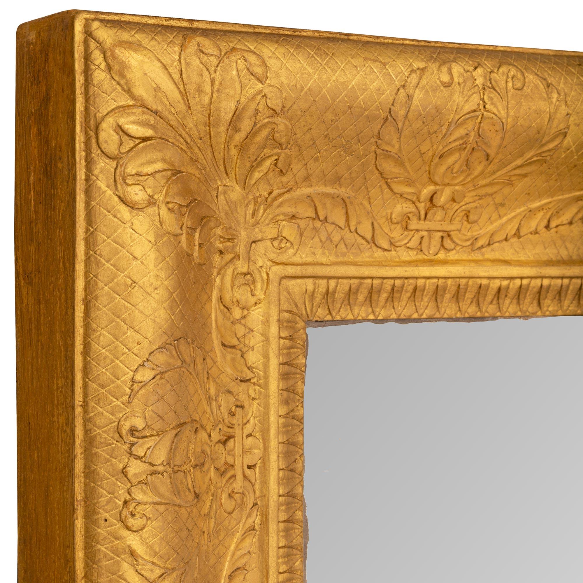 Italian Mid-19th Century Neo-Classical St. Giltwood Mirror For Sale 1
