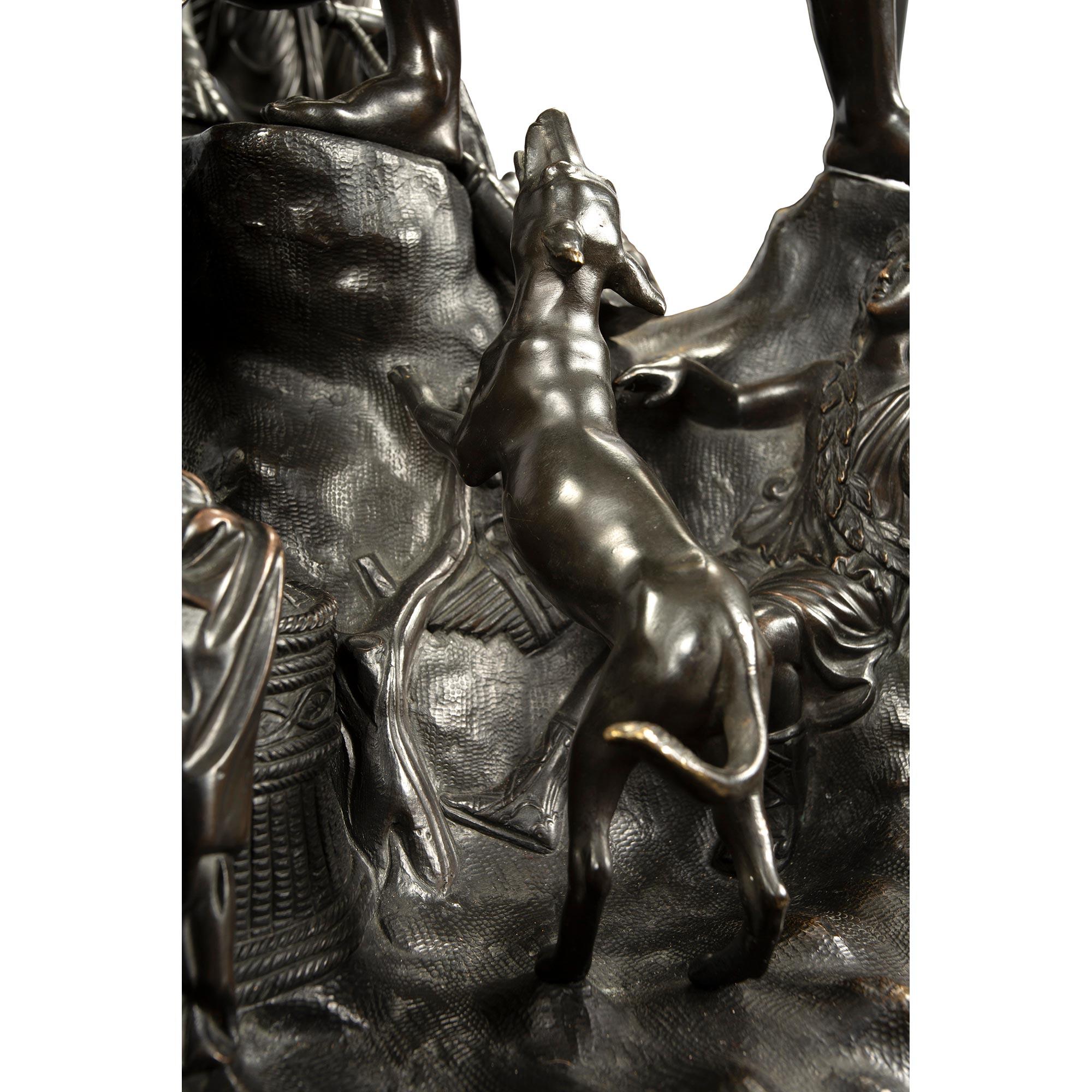 Italian Mid-19th Century Patinated Bronze Statue of the Farnesse Bull For Sale 3