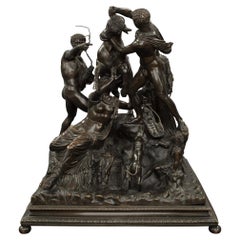Statue italienne en bronze patiné du milieu du XIXe siècle représentant le Taureau Farnèse