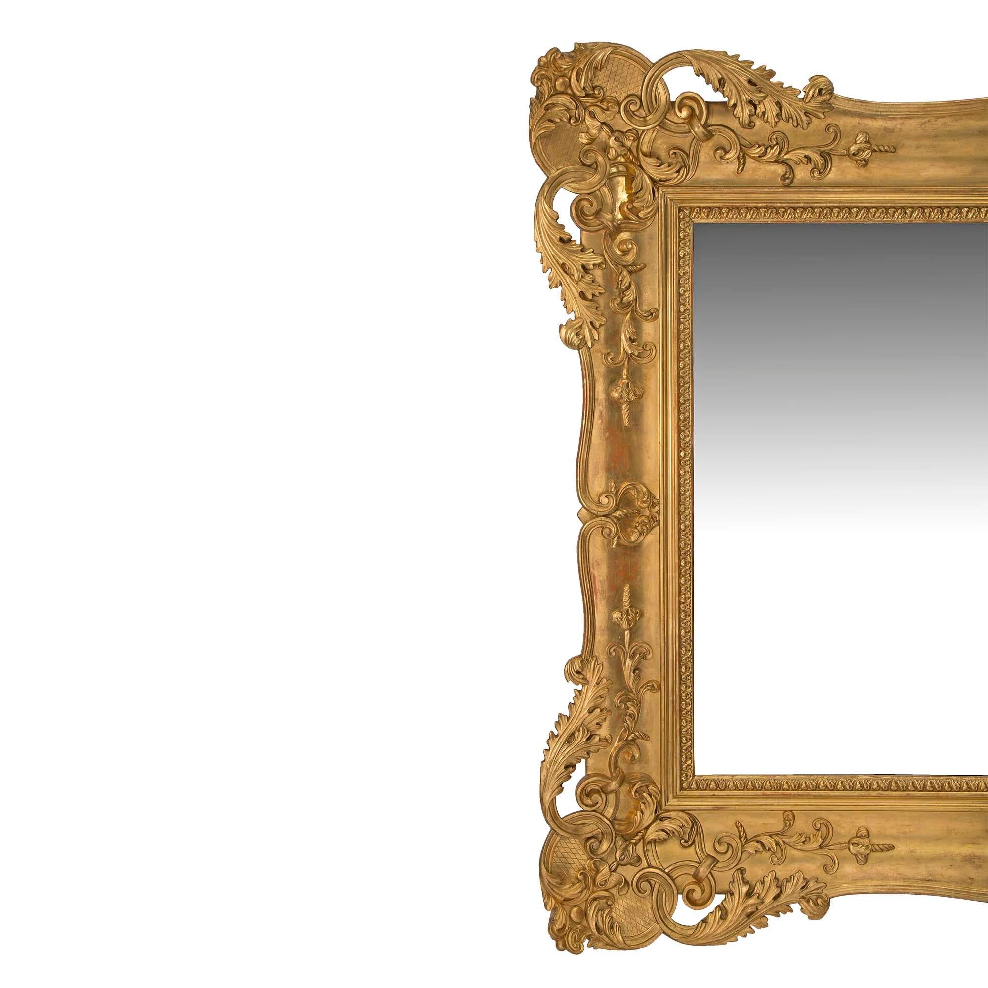 Italian Mid 19th Century Venetian Rectangular Mirror In Good Condition For Sale In West Palm Beach, FL