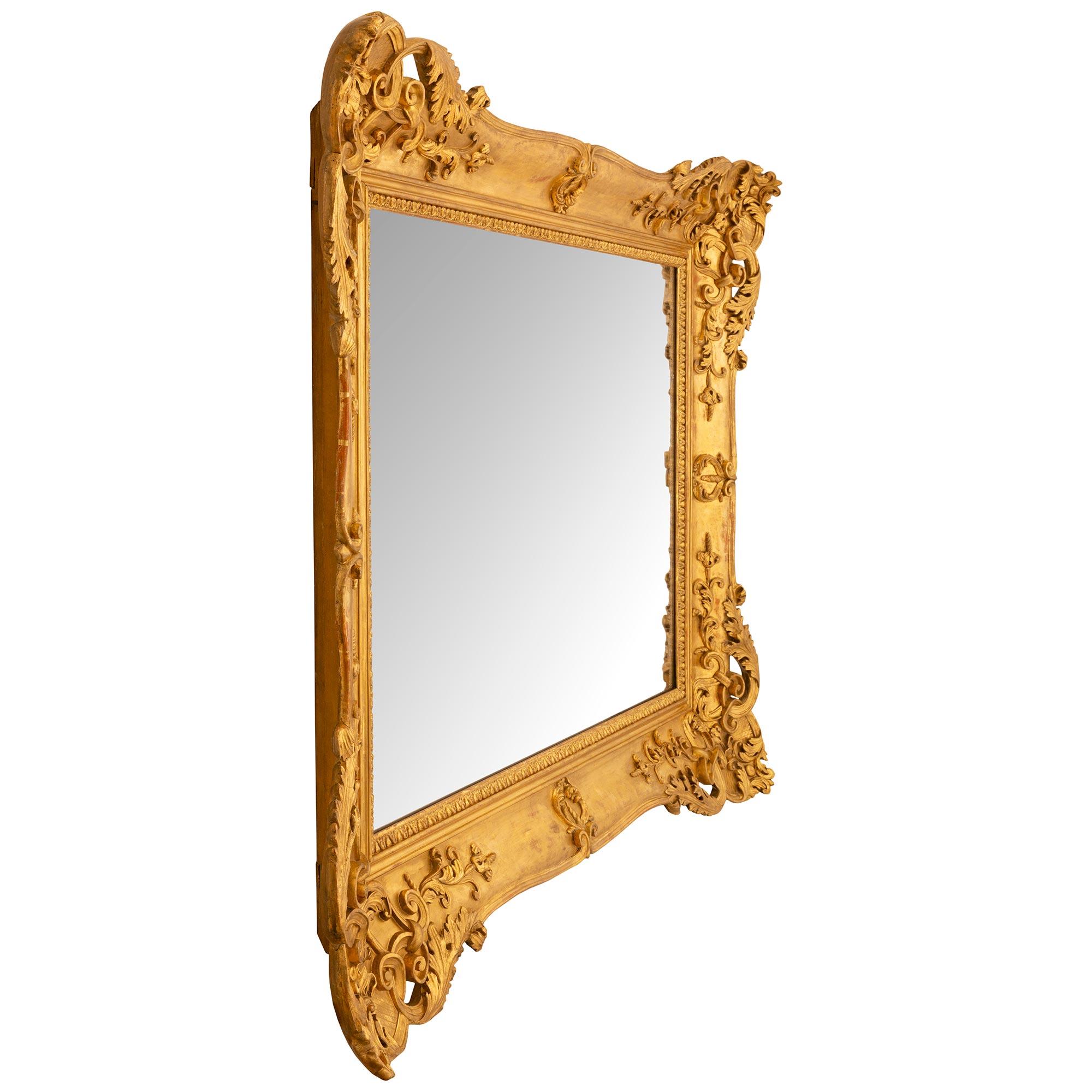 Italian Mid 19th Century Venetian Rectangular Mirror In Good Condition For Sale In West Palm Beach, FL