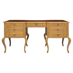 Italian Mid 19th Century Venetian St. Patinated And Giltwood Desk