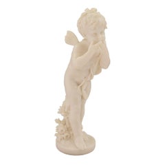 Italian Mid-19th Century White Carrara Marble Statue of Winged Girl