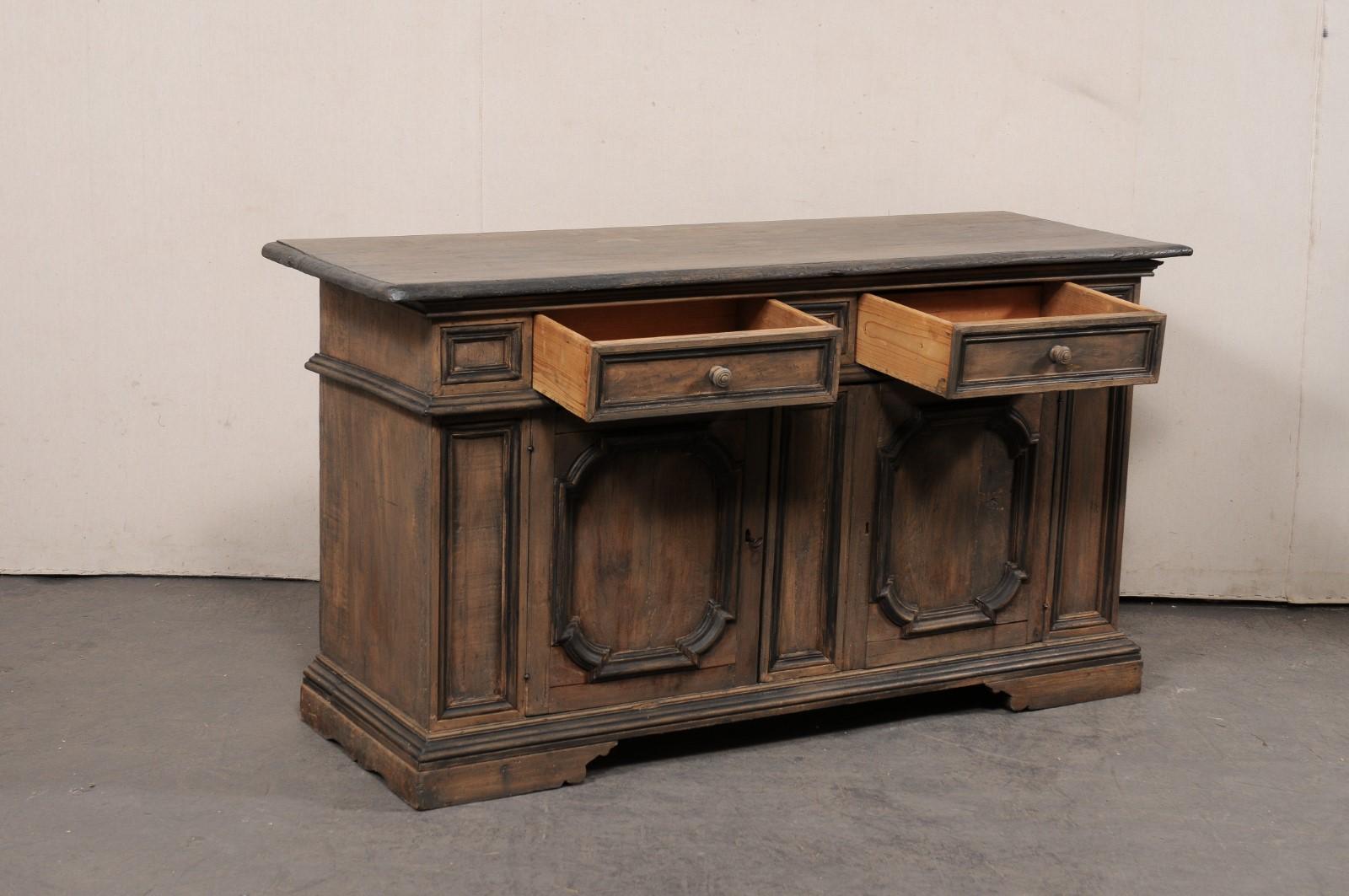 20th Century Italian Mid 20th C. Credenza Cabinet w/Nicely-Paneled Details For Sale