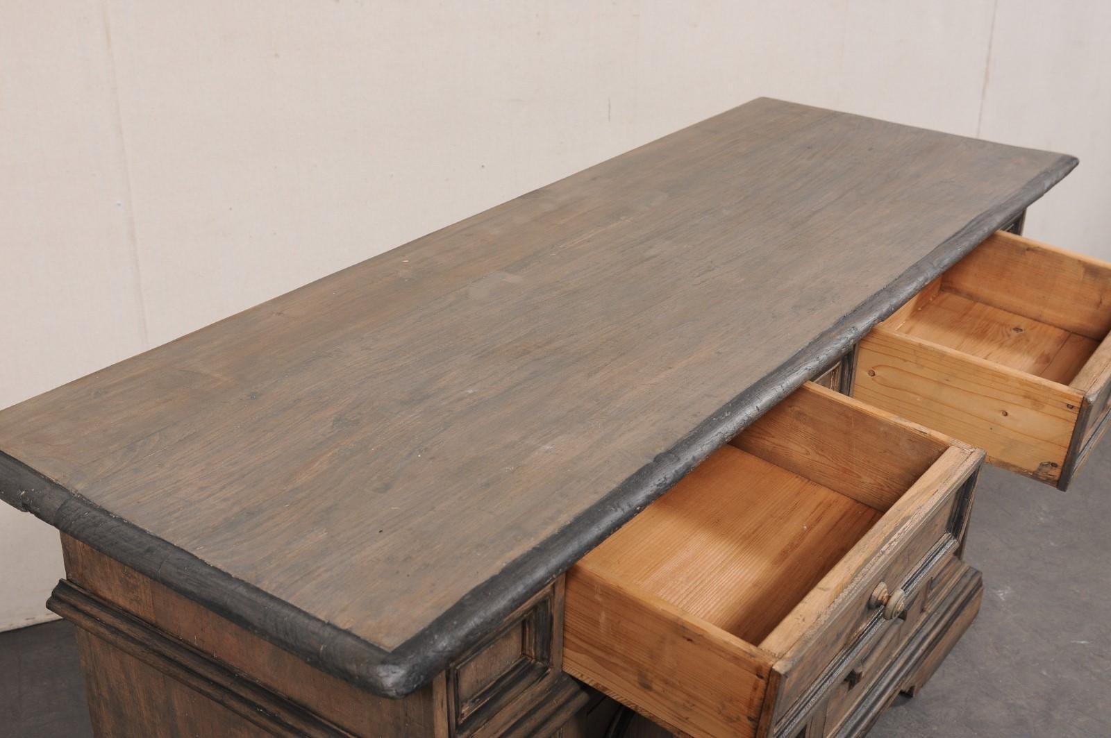 Wood Italian Mid 20th C. Credenza Cabinet w/Nicely-Paneled Details For Sale