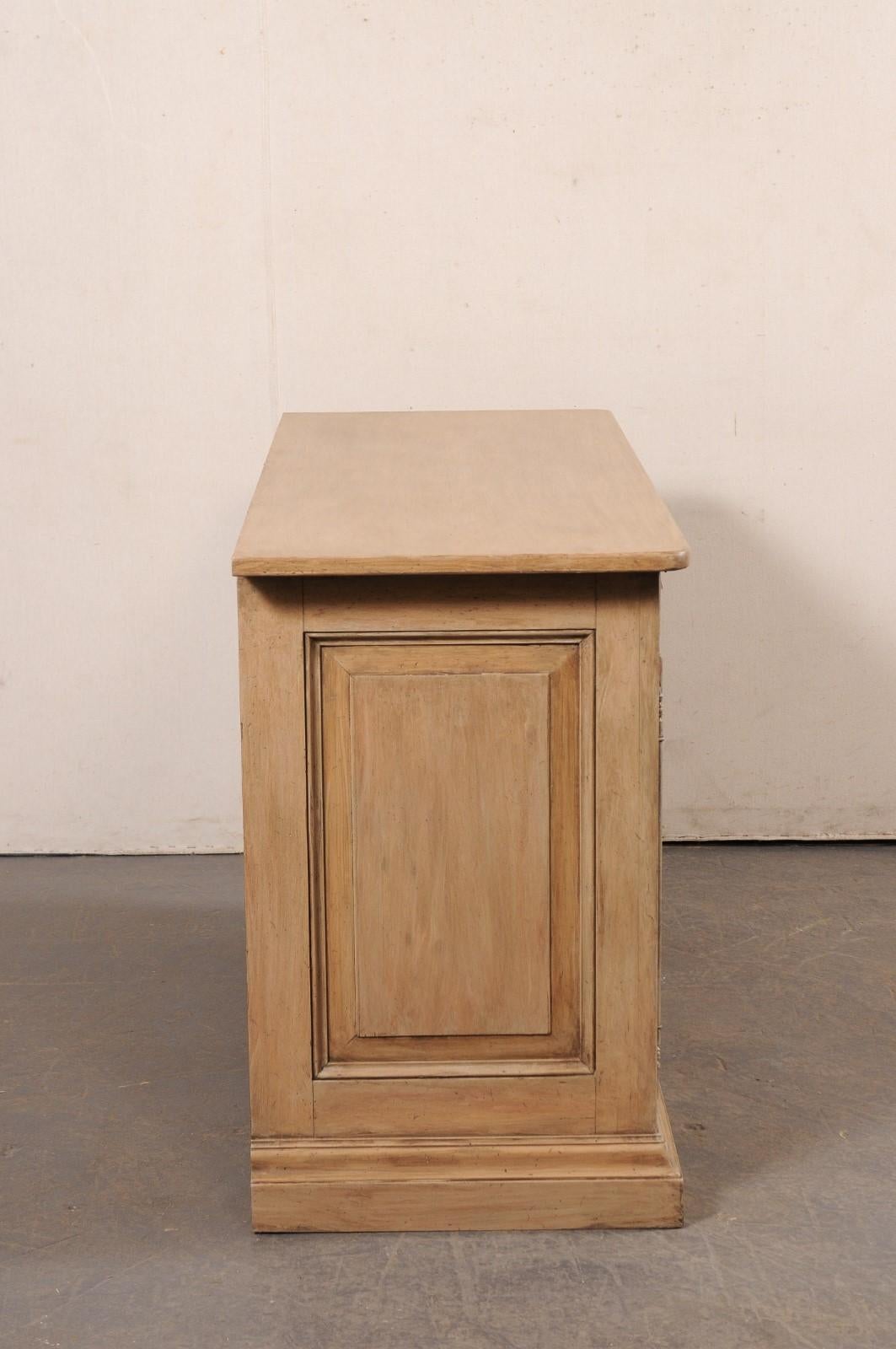 20th Century Italian Mid-20th C. Two Door Buffet Cabinet with Raised-Panel Design, 5 Ft Long For Sale