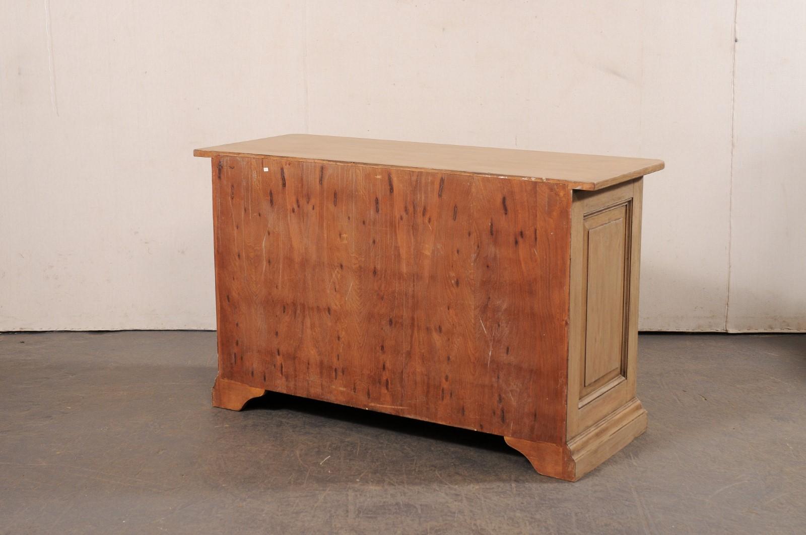 Wood Italian Mid-20th C. Two Door Buffet Cabinet with Raised-Panel Design, 5 Ft Long For Sale