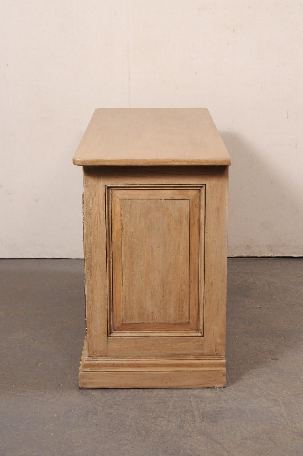 Italian Mid-20th C. Two Door Buffet Cabinet with Raised-Panel Design, 5 Ft Long For Sale 3