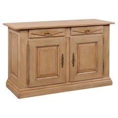Italian Mid-20th C. Two Door Buffet Cabinet with Raised-Panel Design, 5 Ft Long
