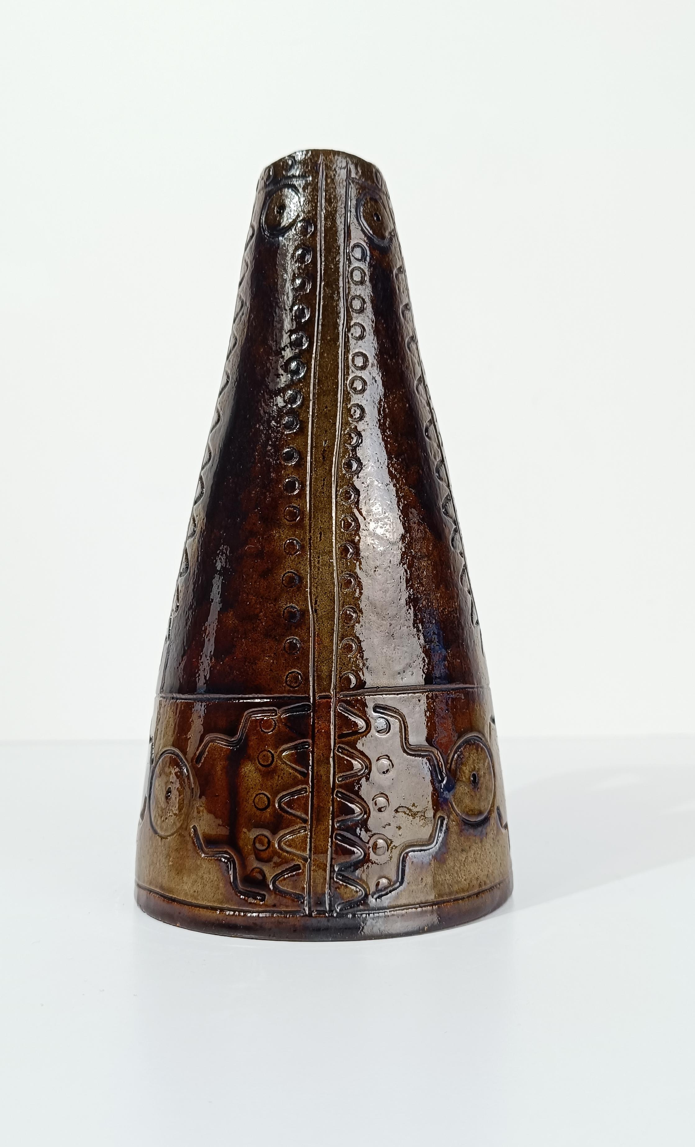 Brocca / Vaso in ceramica della metà del XX secolo in stile primitivo di Urbano Fontana in vendita 4