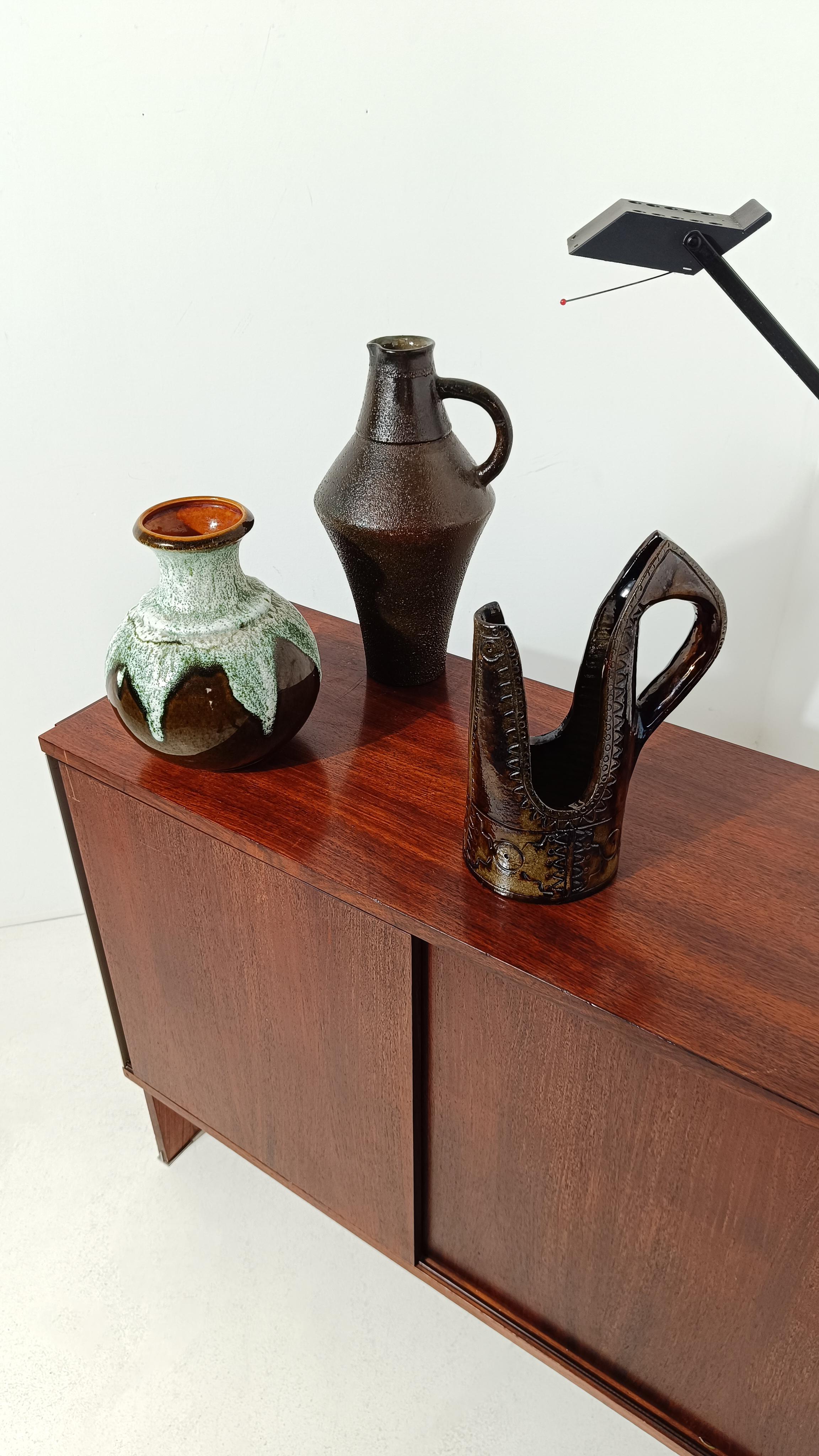 Primitivo Brocca / Vaso in ceramica della metà del XX secolo in stile primitivo di Urbano Fontana in vendita