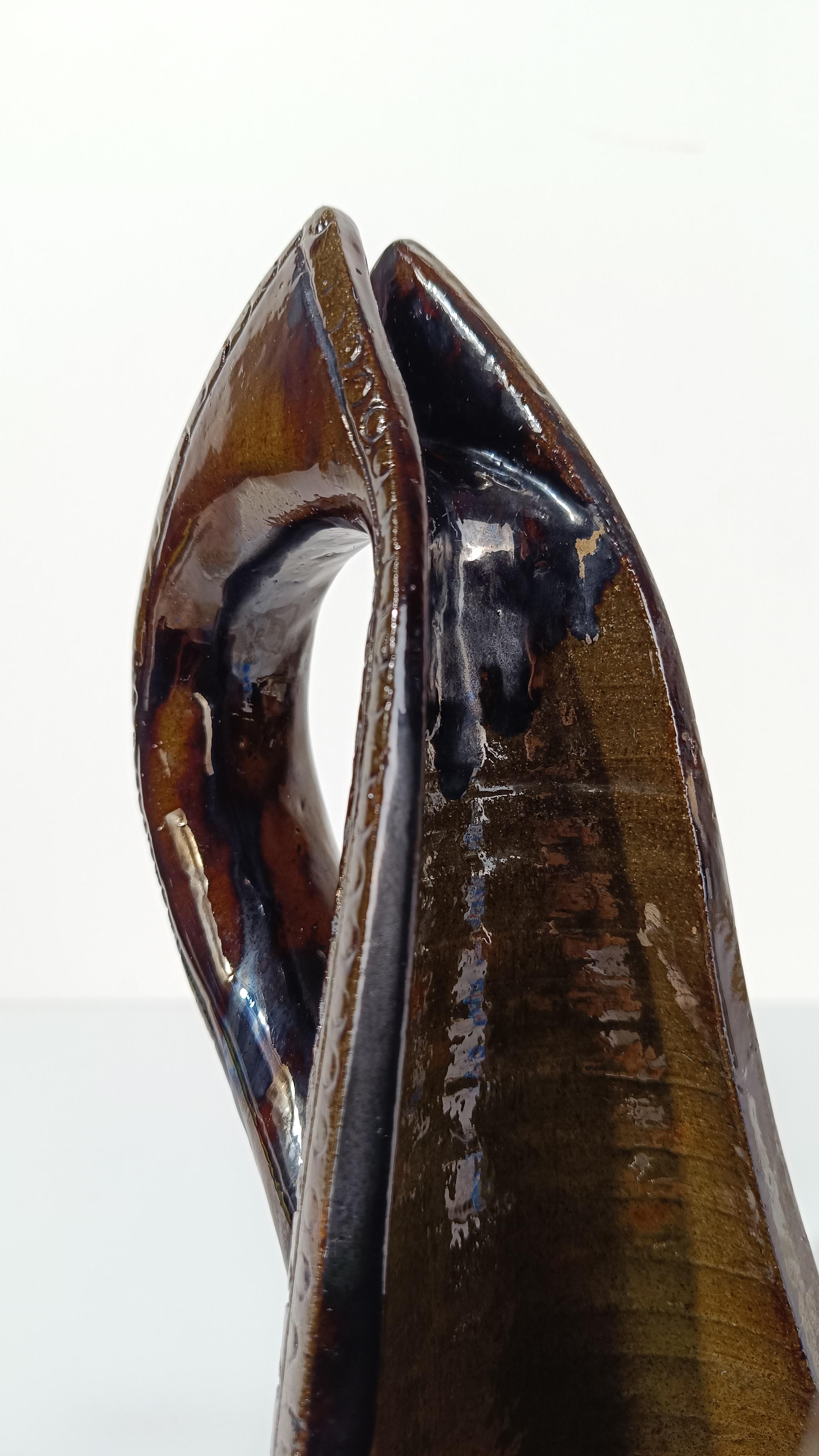 Brocca / Vaso in ceramica della metà del XX secolo in stile primitivo di Urbano Fontana in vendita 3