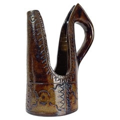 Italian Mid 20th Century Ceramic Jug / Vase in Primitive Style By Urbano Fontana