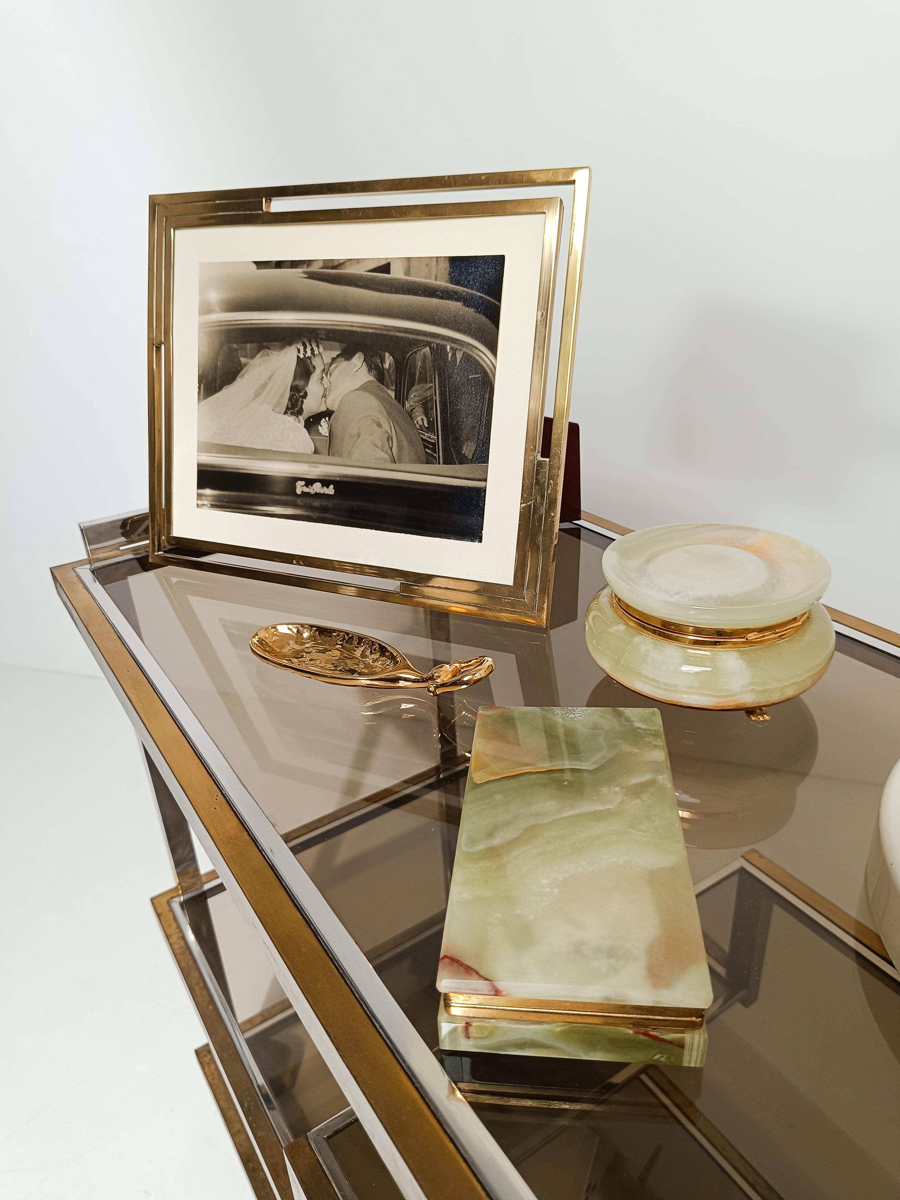 Italian Mid-20th Century Jade Green Onyx Marble Decorative Box, 1960's In Good Condition In Roma, IT