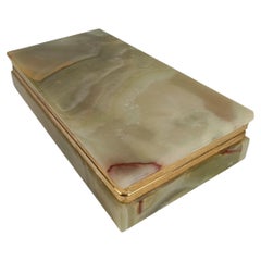 Italian Mid-20th Century Jade Green Onyx Marble Decorative Box, 1960's