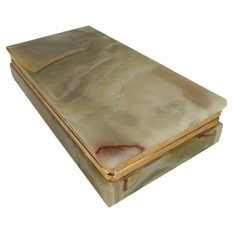 Italian Mid-20th Century Jade Green Onyx Marble Decorative Box, 1960's at  1stDibs