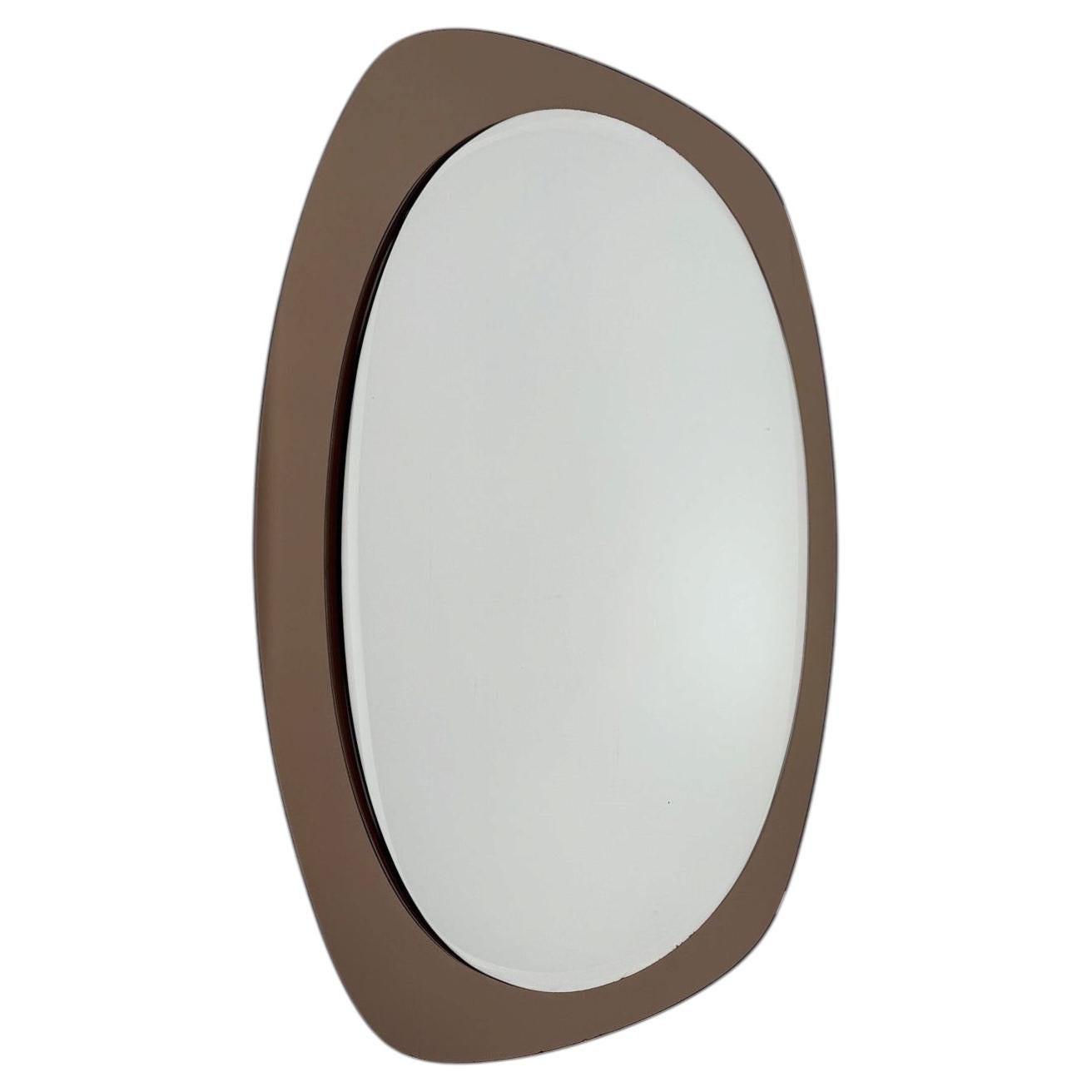 Italian Mid-20th Century Mirror with Bronzed Glass Frame in the style