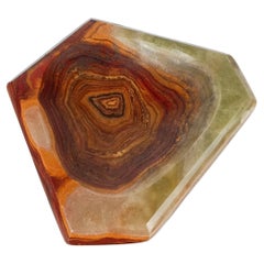 Italian Mid 20th Century Modern Ashtray / Vide Poche in Carved Green Onyx Marble