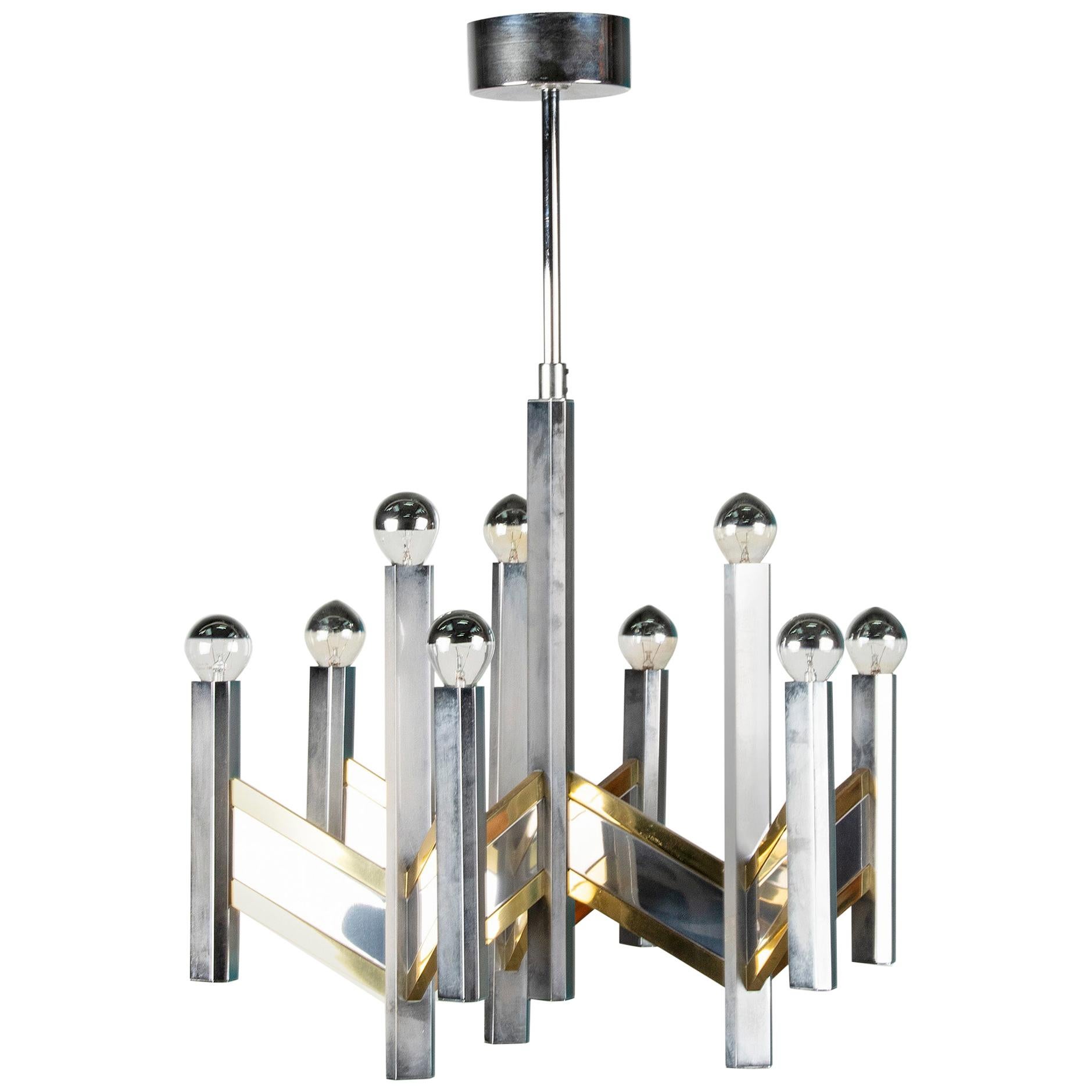 Italian Mid-20th Century Modern Chandelier by Sciolari For Sale