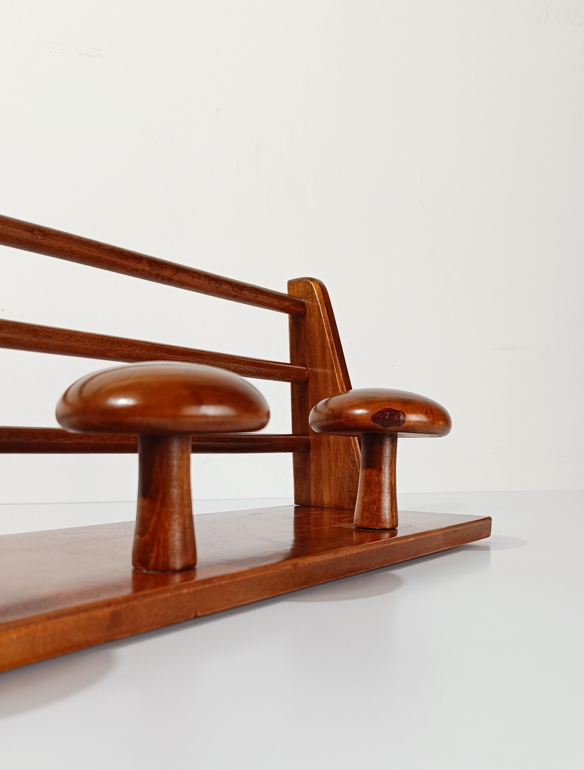 Perchero de pared y perchero de madera modernos italianos de mediados del siglo XX by Fraber en venta 10