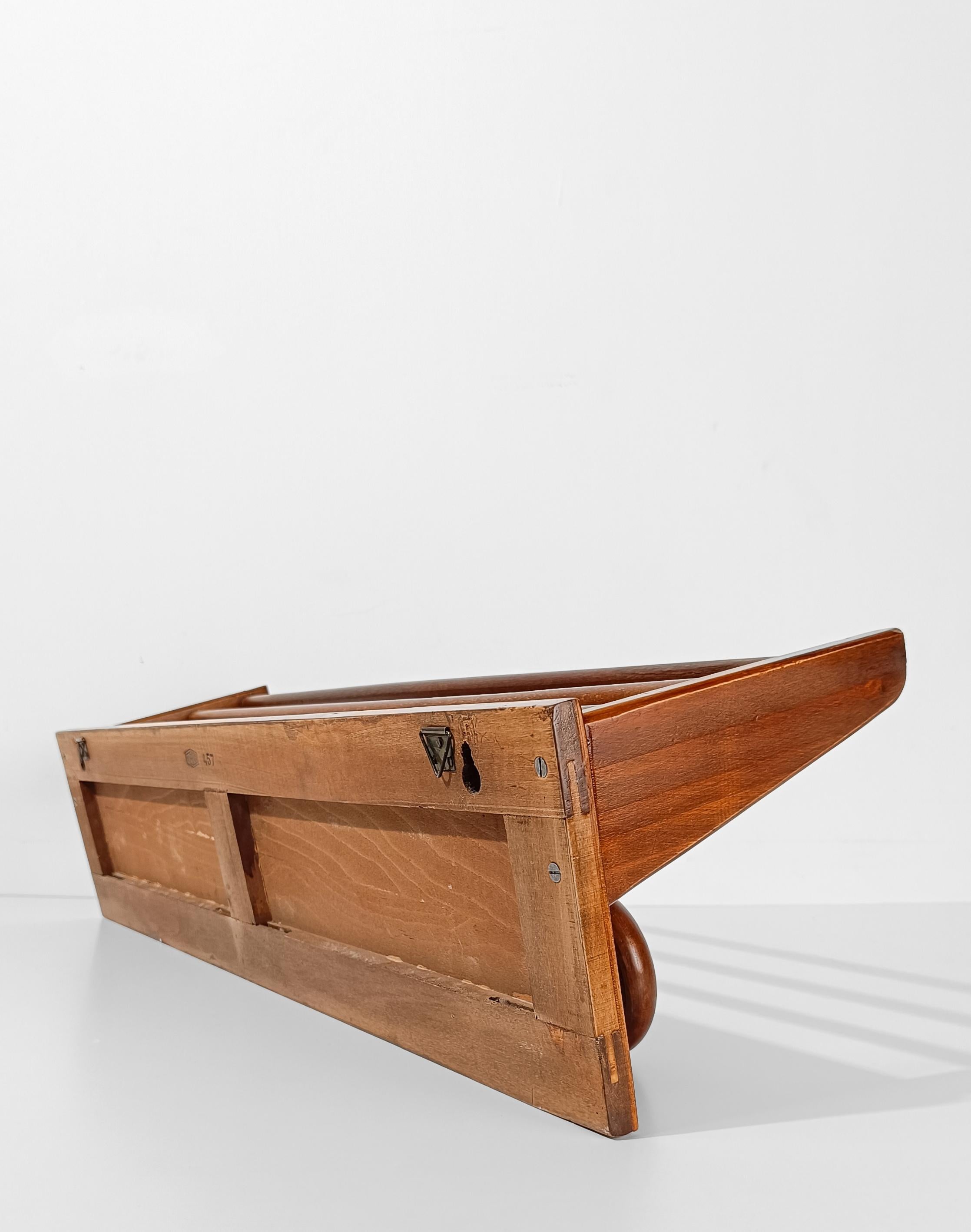 Perchero de pared y perchero de madera modernos italianos de mediados del siglo XX by Fraber en venta 12