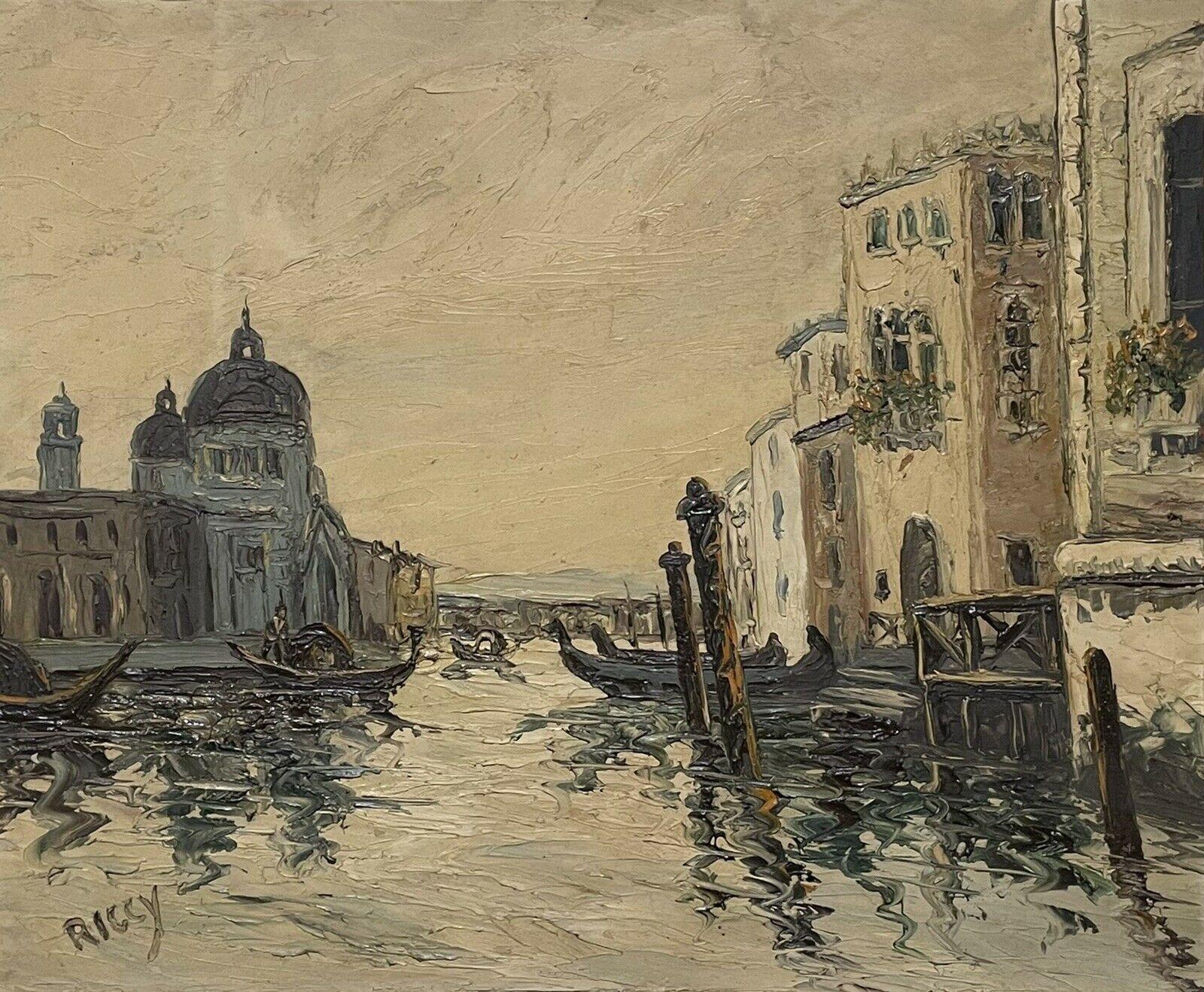 Italian Mid 20thC Still-Life Painting - The Grand Canal Venice, Italian Post-Impressionist Mid 20th century Signed Oil
