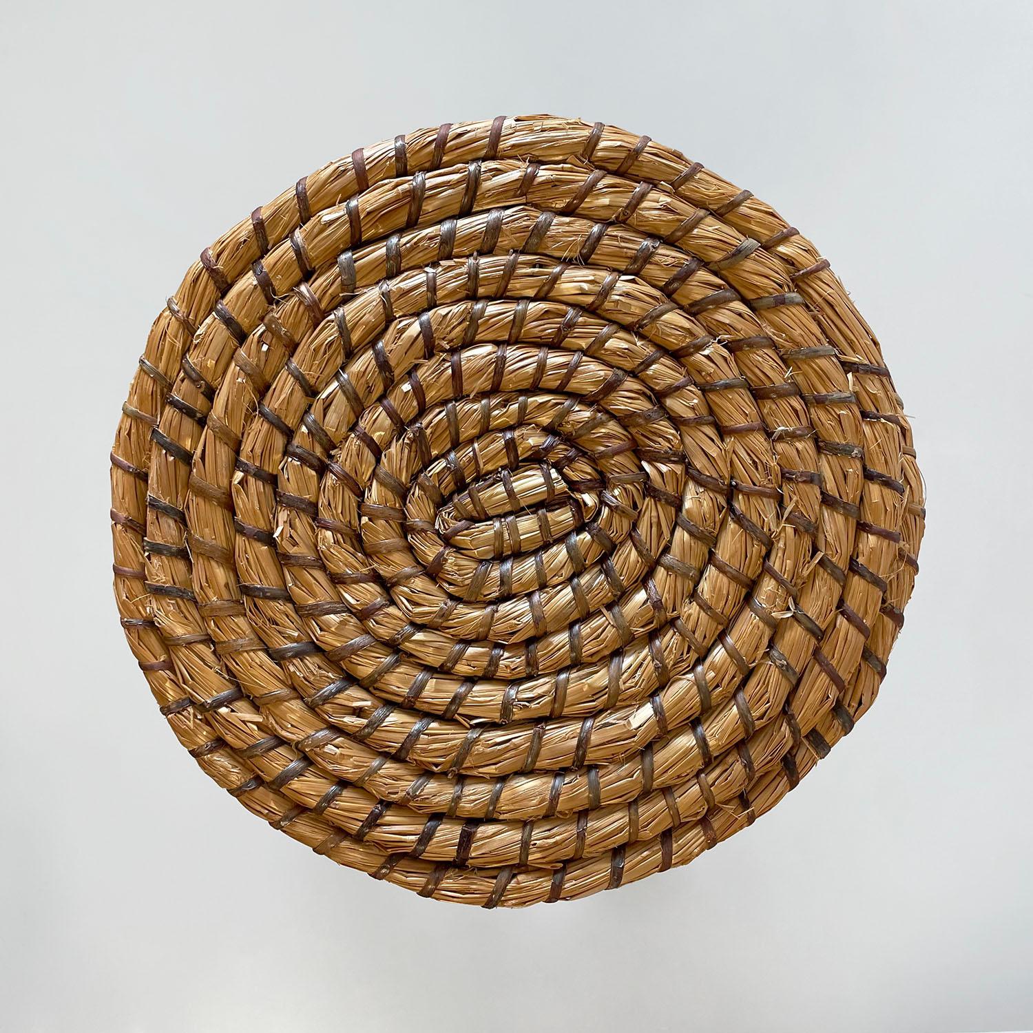 Italian Mid Centiry Rattan & Bamboo Tripod Side Table For Sale 11