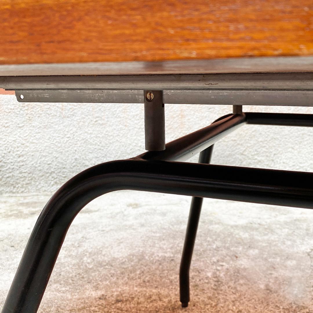 Italian Mid-Centrury Modern Metal and Wood Extendable Table, 1960s 7