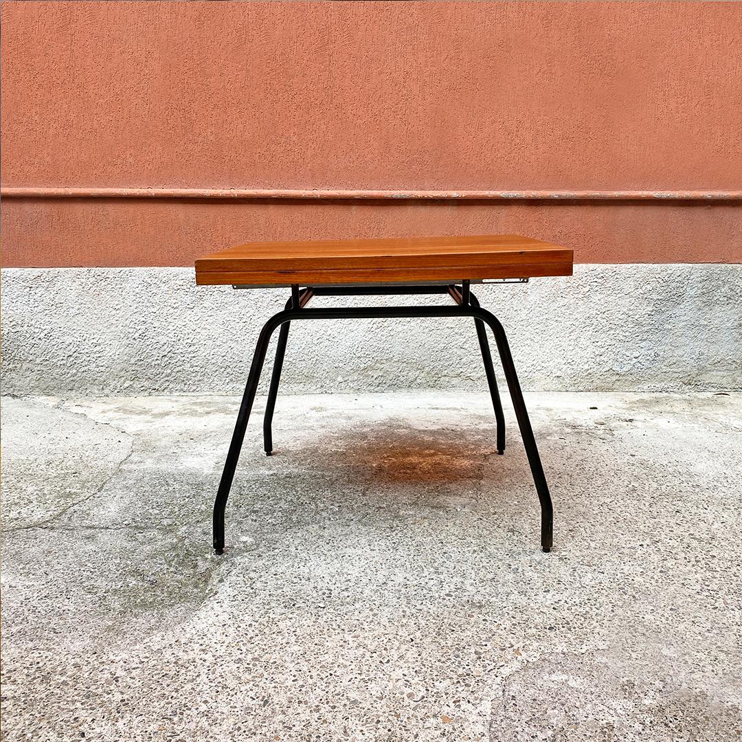 Mid-Century Modern Italian Mid-Centrury Modern Metal and Wood Extendable Table, 1960s