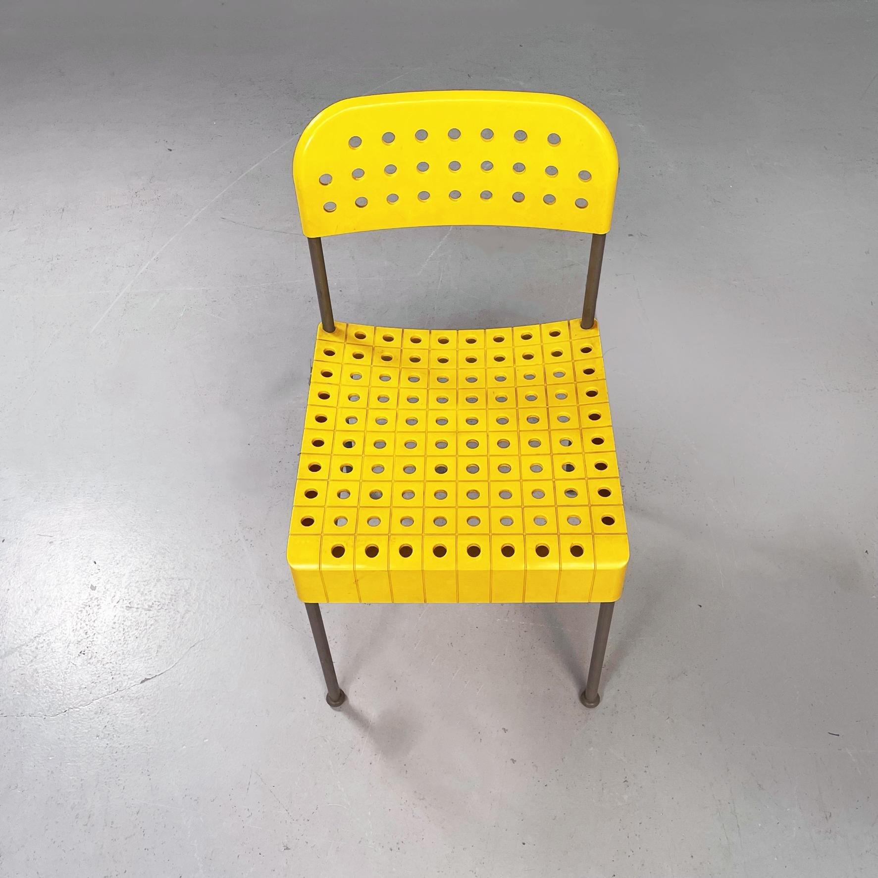 Plastic Italian Mid-Century Yellow Chair Box by Enzo Mari for Castelli, 1970s