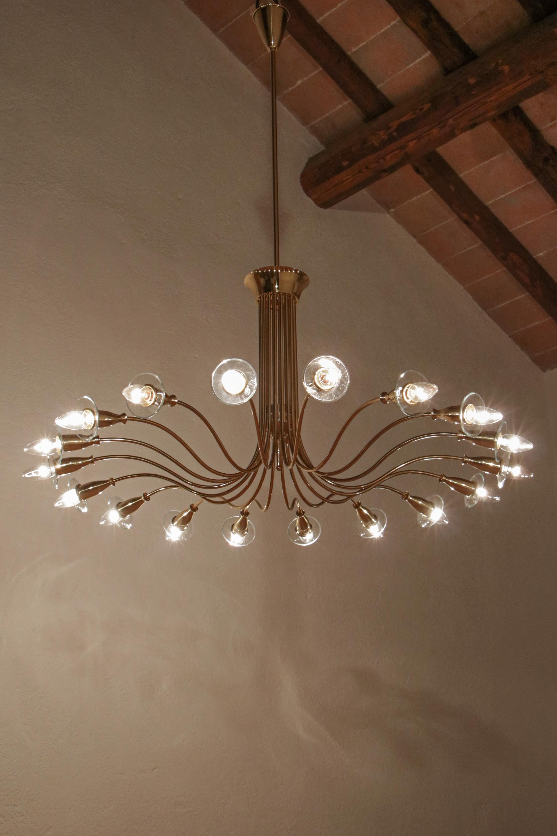 Italian Mid Century 18 lights chandelier by Angelo Lelii for Arredoluce For Sale 7