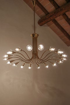 Italian Mid Century 18 lights chandelier by Angelo Lelii for Arredoluce