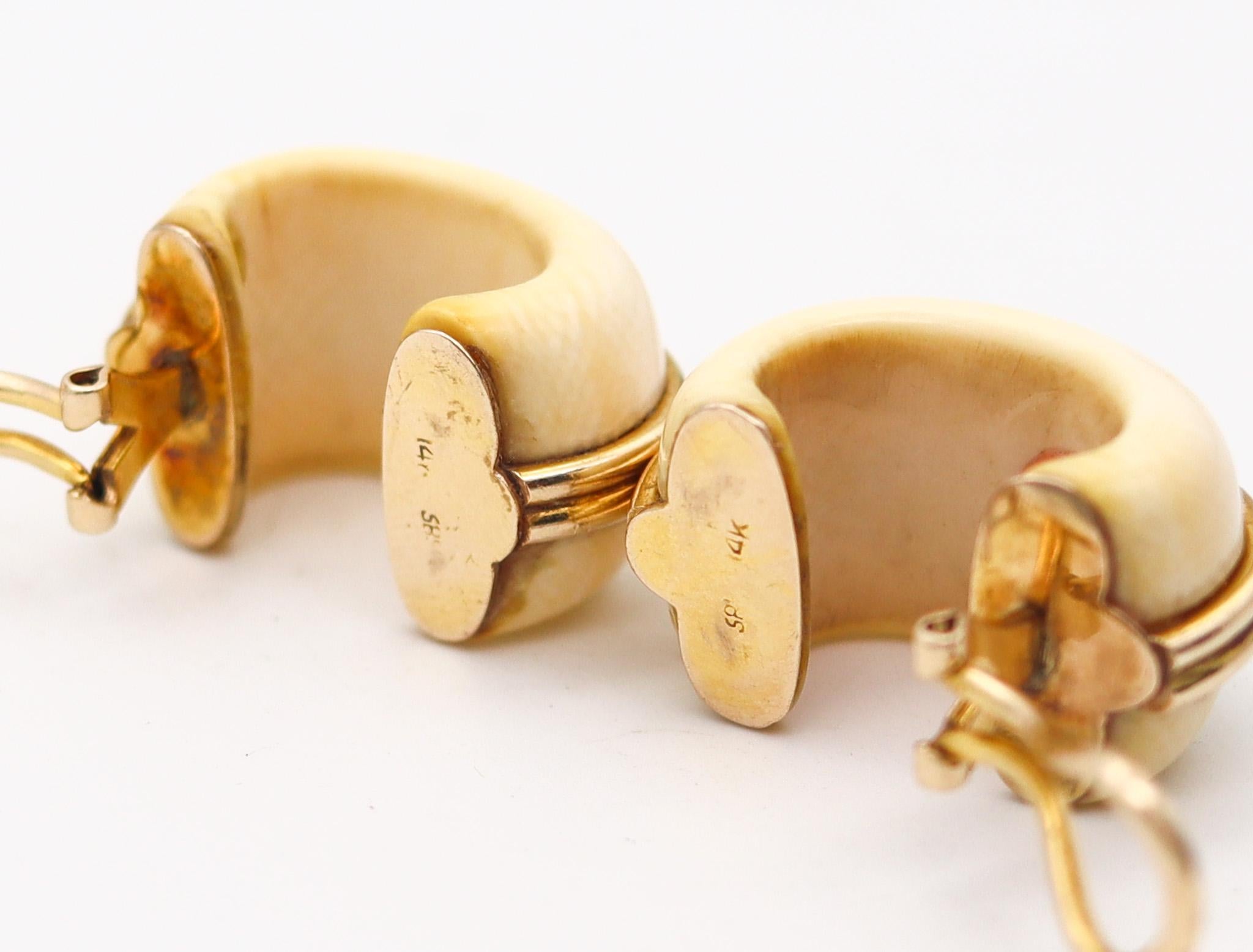 14kt yellow gold j hoop earrings