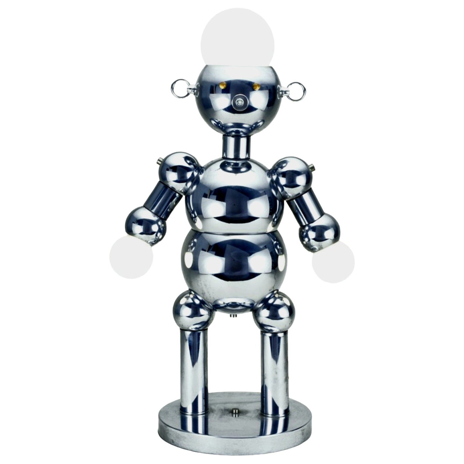 Italian Mid Century 1970s Chrome ROBOR lamp