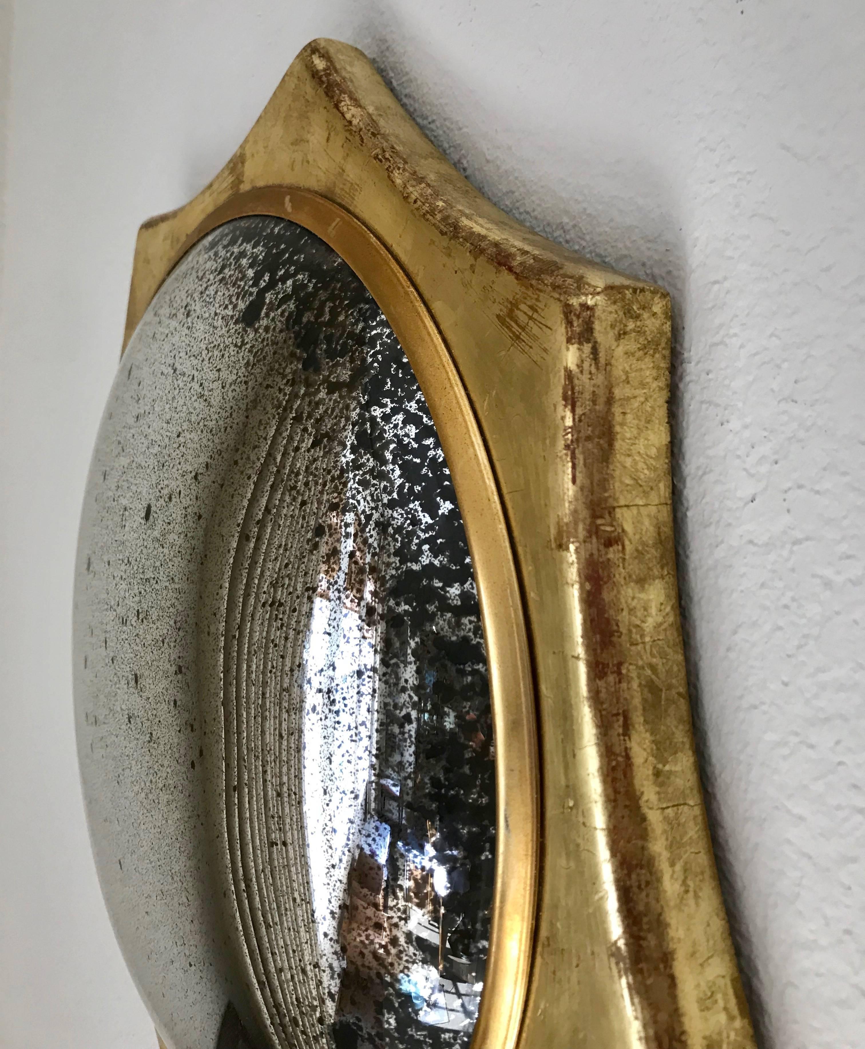 Italian Midcentury 22-Karat Water Gilt Soleil Sunburst Wall Mirror 6