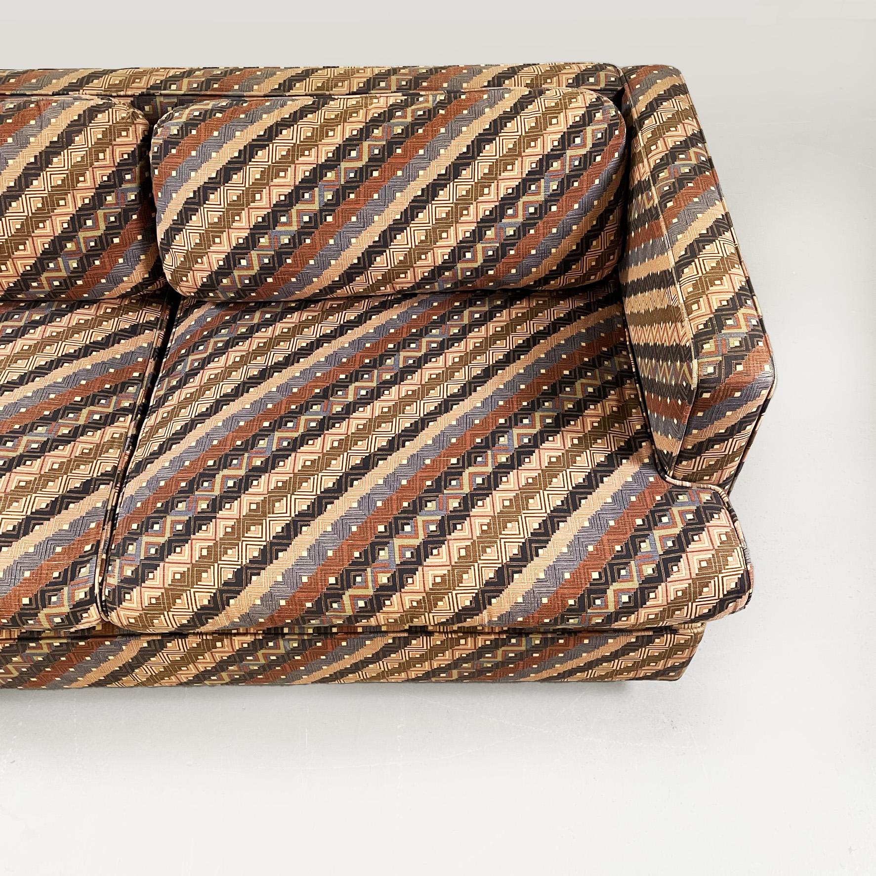 Italian Mid-Century 3 Seat Sofa with Missoni Fabric by Saporiti Italia, 1980s 2