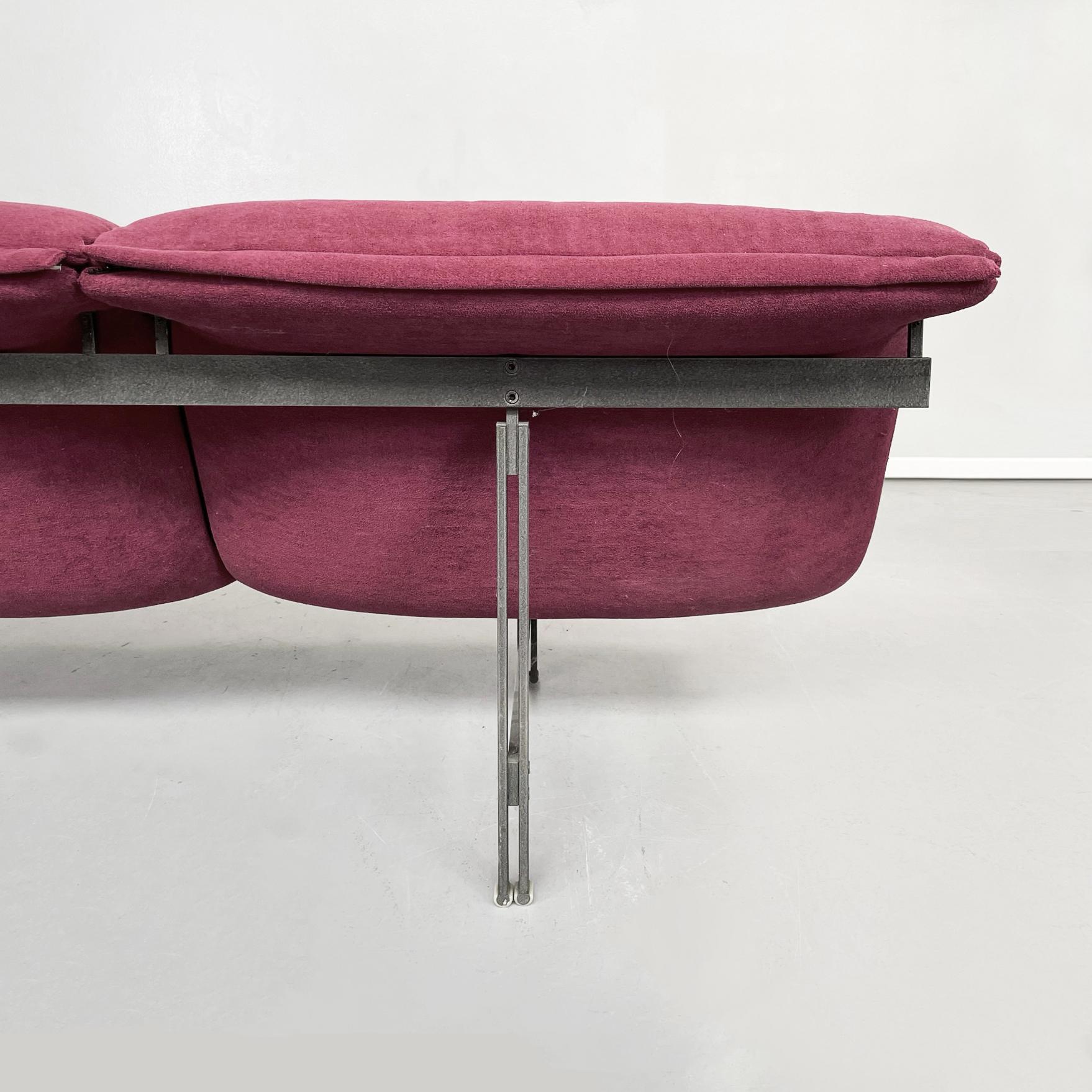 Canapé 3 Seater Wave de Giovanni Offredi pour Saporiti, style italien du milieu du siècle, 1970 en vente 9