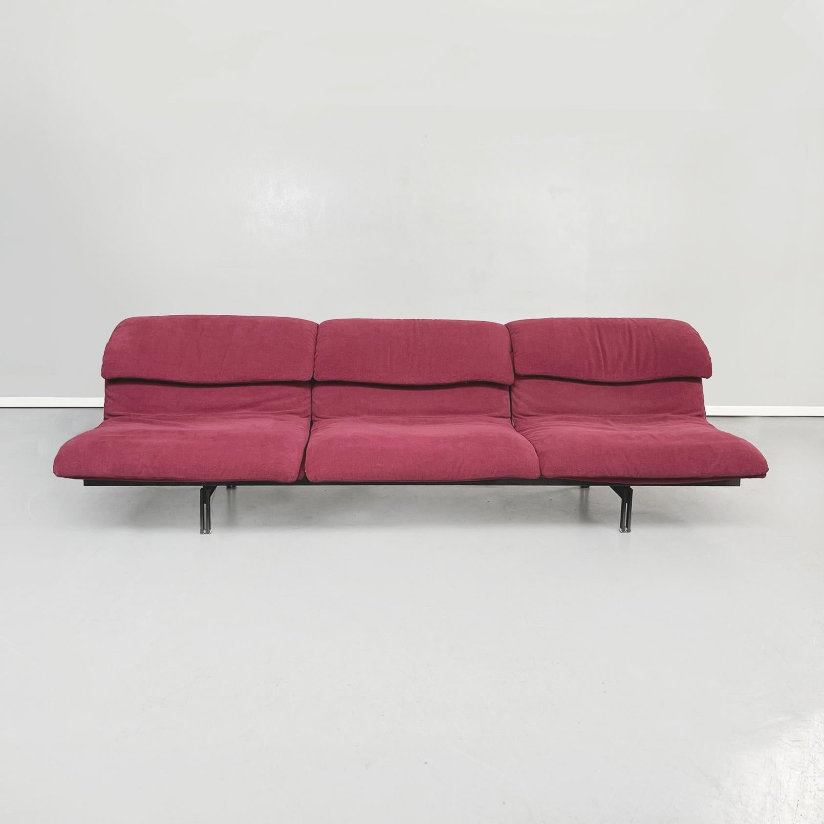 Italienische 3-Sitzer-Sofawelle aus der Mitte des Jahrhunderts von Giovanni Offredi für Saporiti, 1970er Jahre (Moderne der Mitte des Jahrhunderts) im Angebot