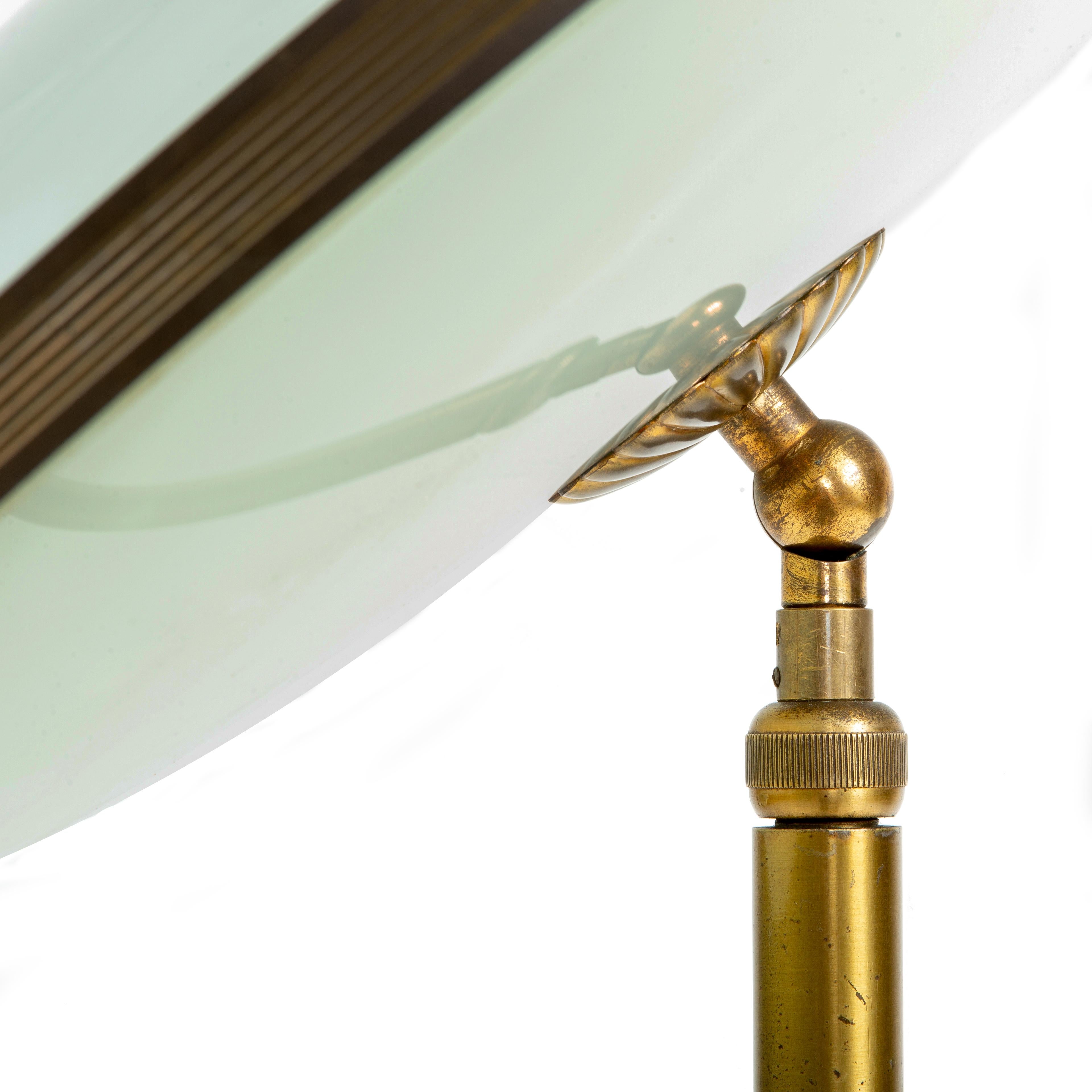 Brass Italian Midcentury Adjustable Floor Lamp For Sale