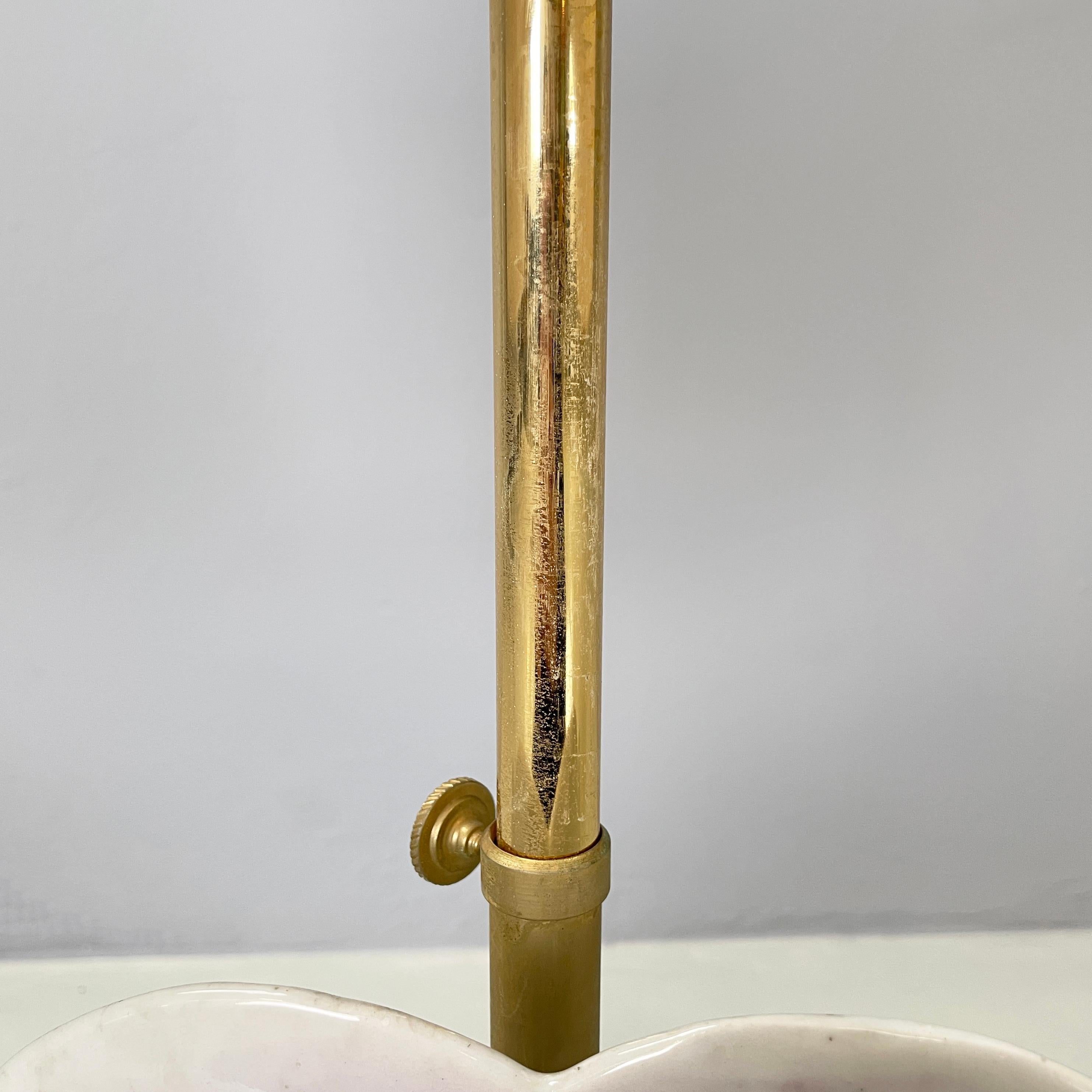 Lampe de table réglable italienne du milieu du siècle dernier avec paon en céramique laiton, 1970 en vente 7