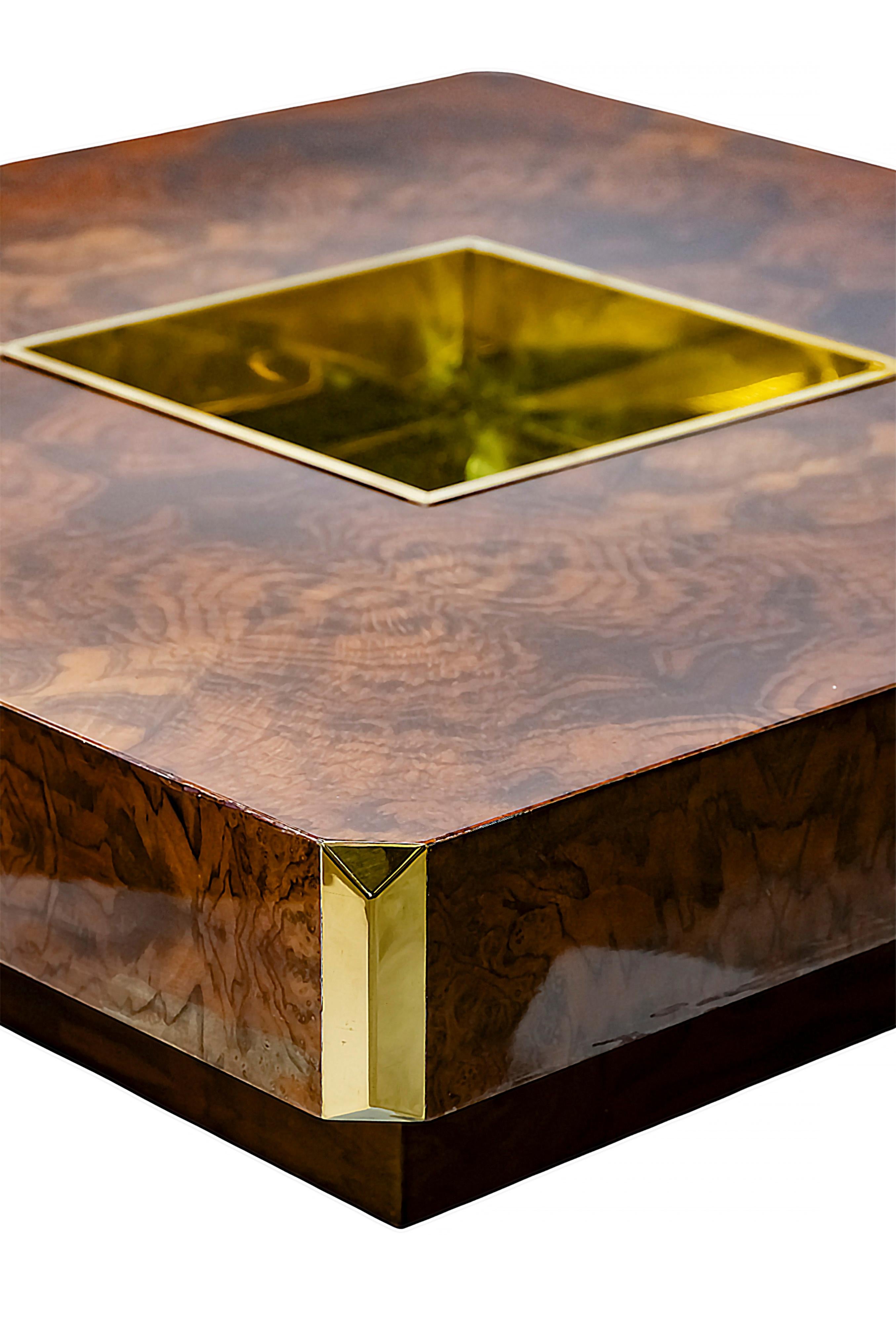 Placage Table à cocktail ALVEO du milieu du siècle dernier, Willy Rizzo, circa 1970 en vente