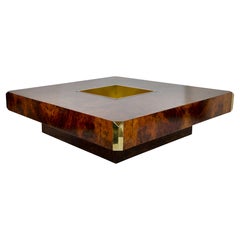 Mesa de centro italiana de mediados de siglo ALVEO, Willy Rizzo, hacia 1970