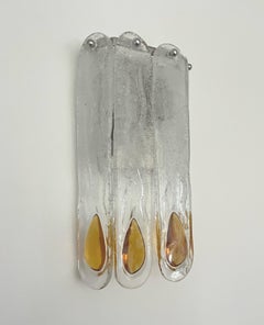 Applique murale Murano en ambre clair du milieu du siècle par Mazzega Murano, 1970