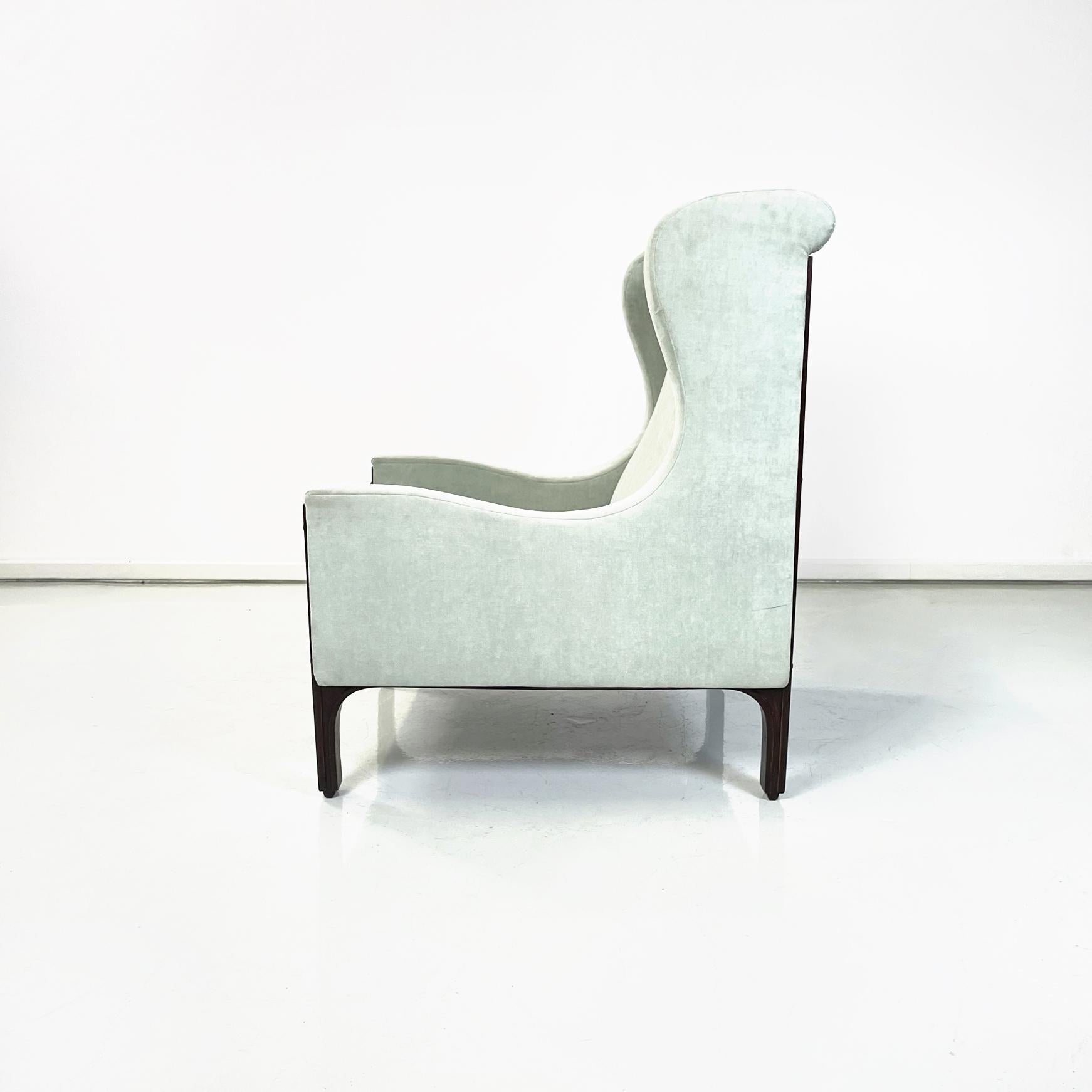 Mid-Century Modern Italian Mid-Century Armchair in Light Grey Velvet by Tito Agnoli Mobilia, 1960s For Sale