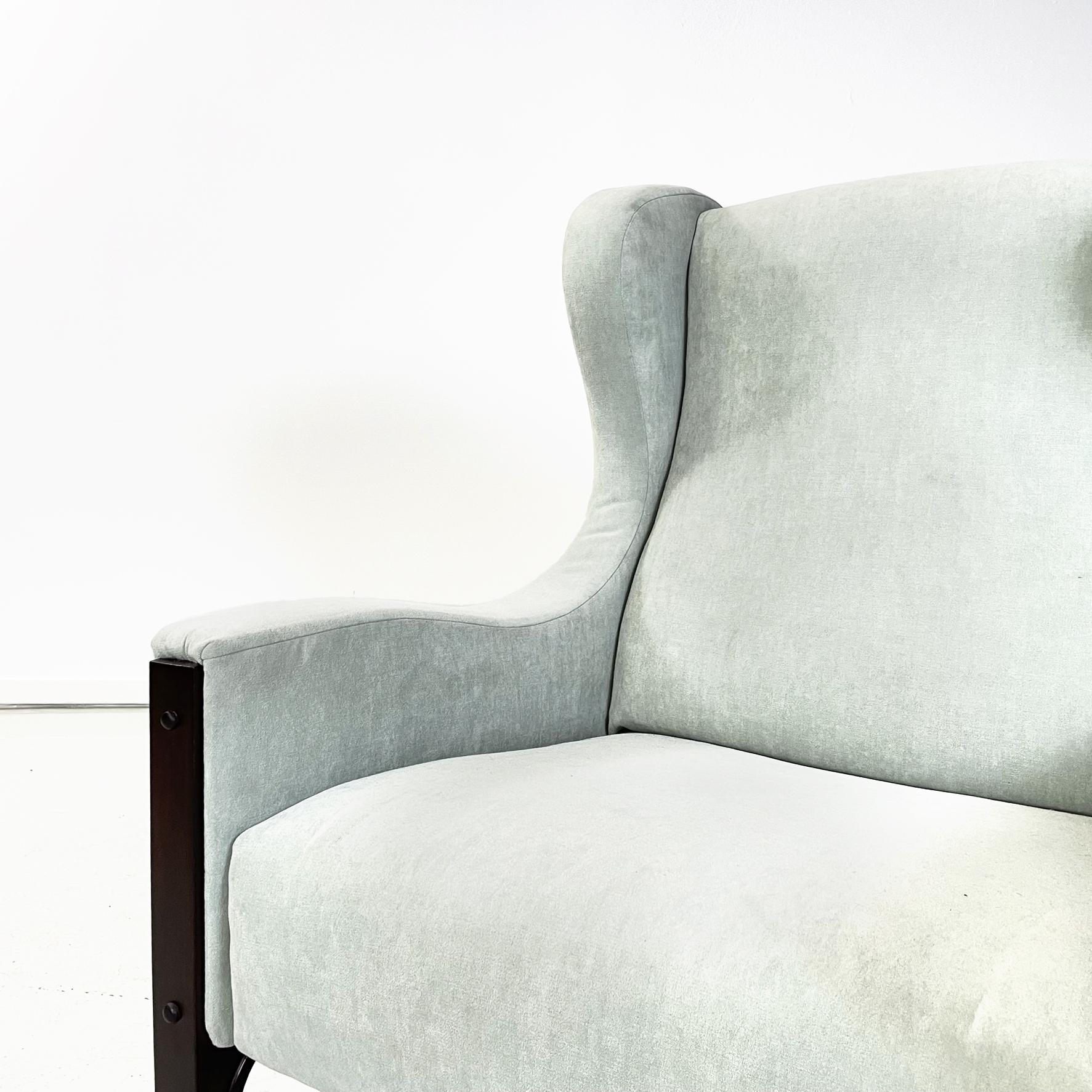Italian Mid-Century Armchair in Light Grey Velvet by Tito Agnoli Mobilia, 1960s For Sale 1