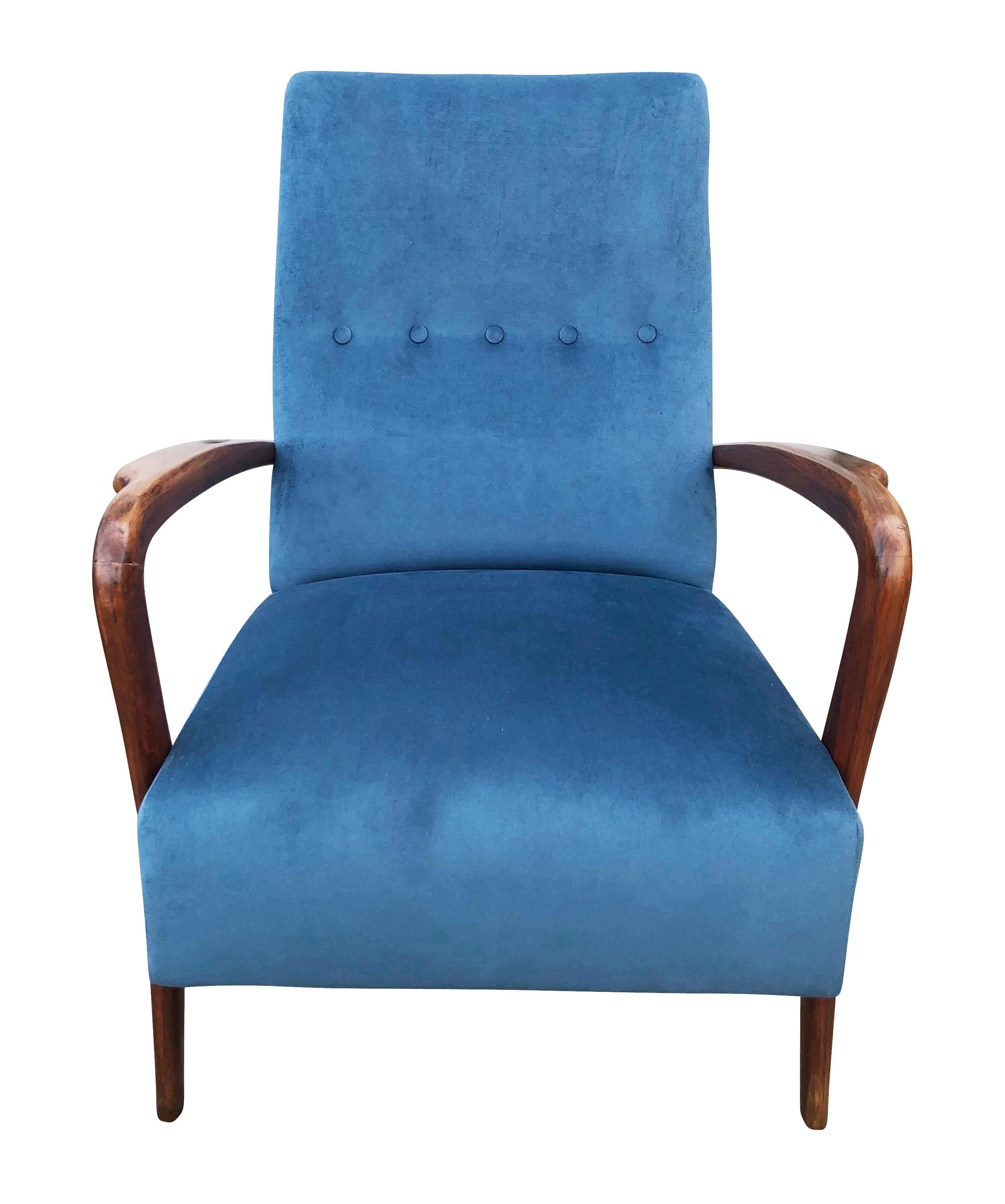 Mid-20th Century Italian Midcentury Armchair in the Manner of Gio Ponti