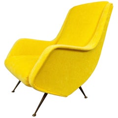 Italian Midcentury Armchair, New Upholstery