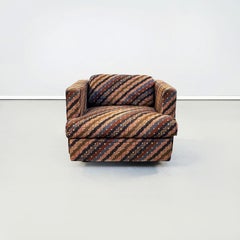 Italian Mid-Century Armchair with Missoni Fabric by Saporiti Italia, 1980s